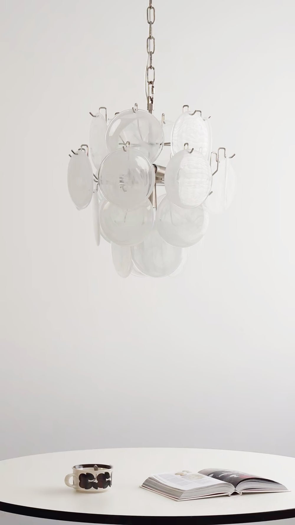 Aurora Chandelier Apricot Murano Glass Disc Layered Artistic - Blowlighting