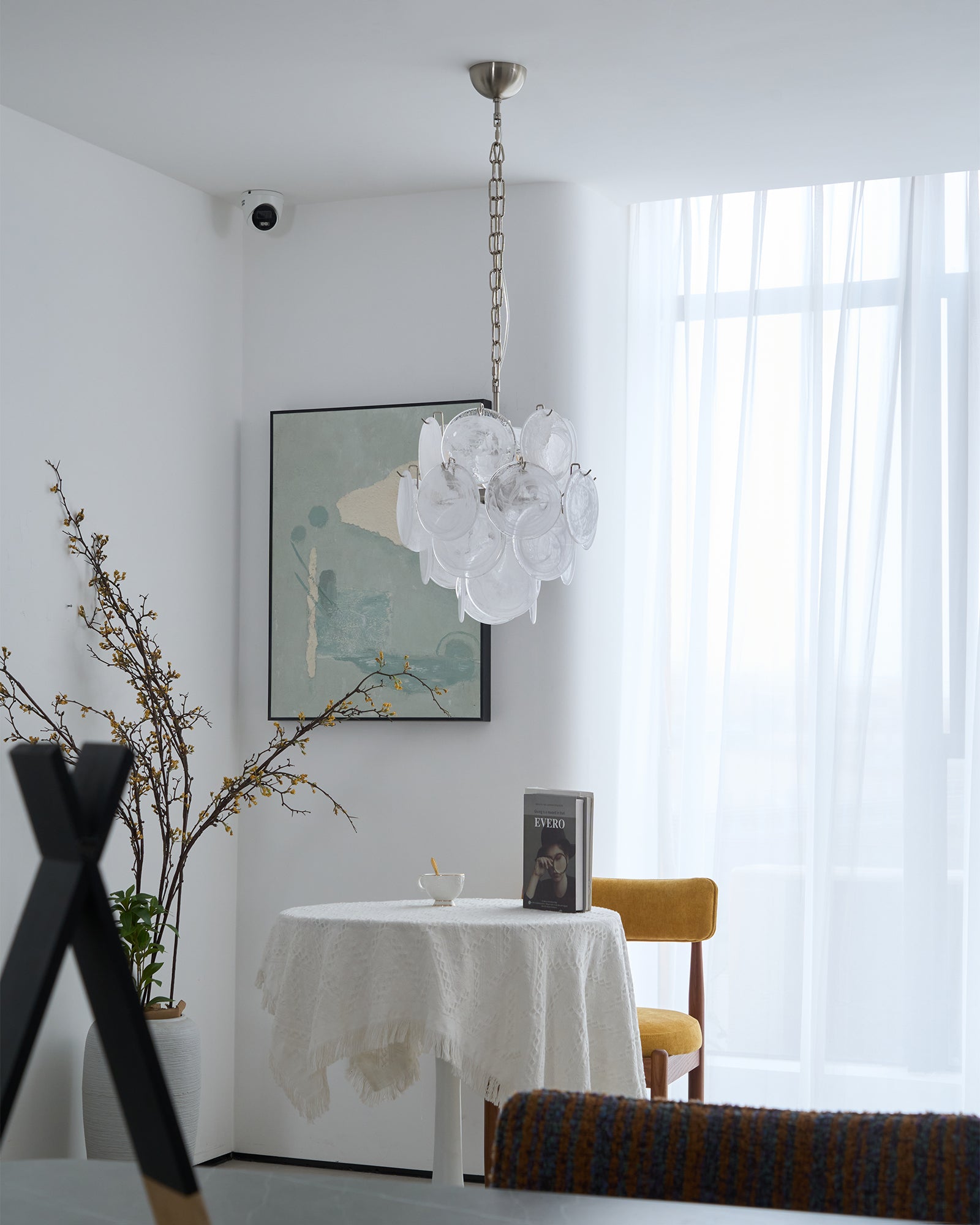 Aurora Chandelier Apricot Murano Glass Disc Layered Artistic - Blowlighting