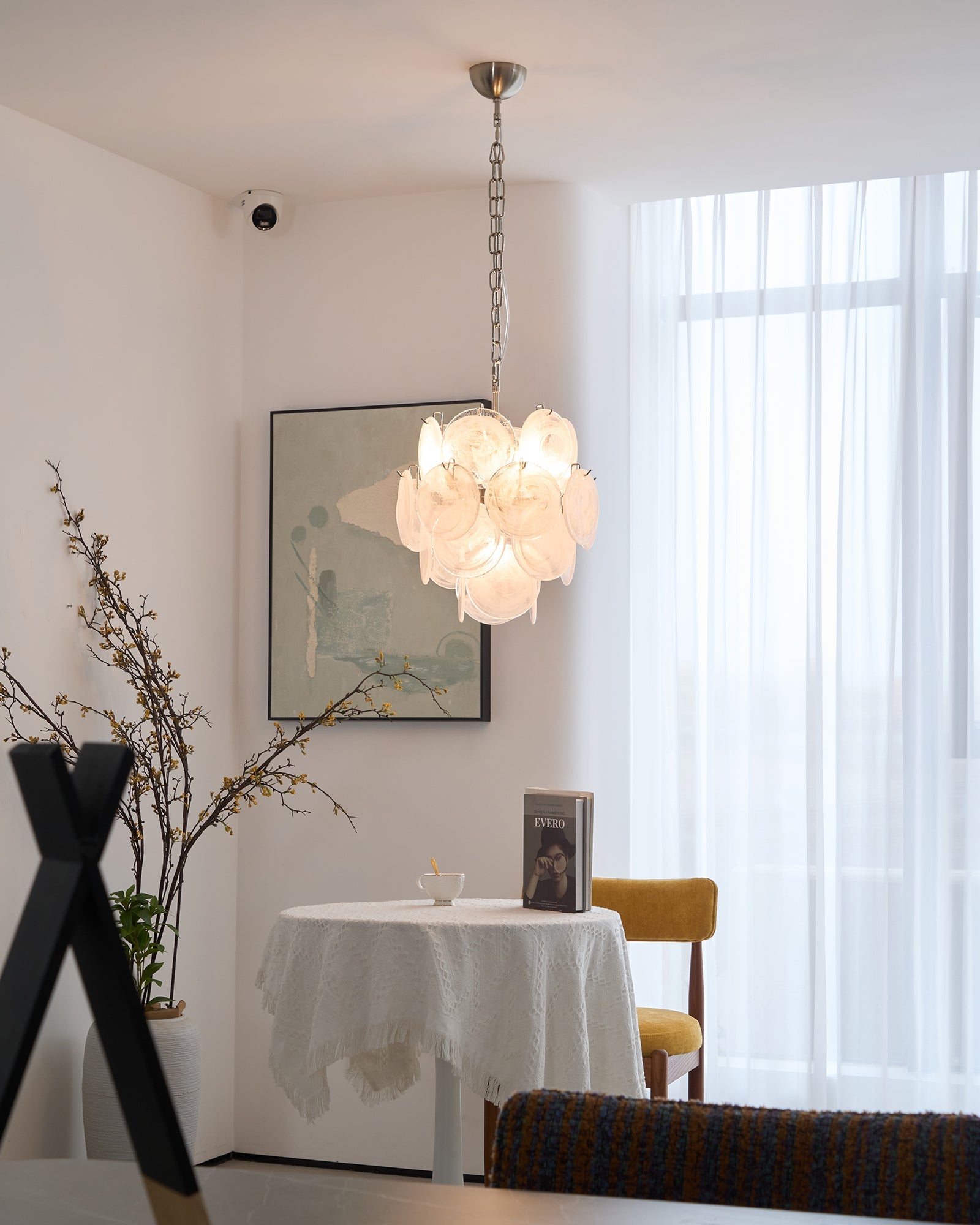 Aurora Chandelier Apricot Murano Glass Disc Layered Artistic - Blowlighting