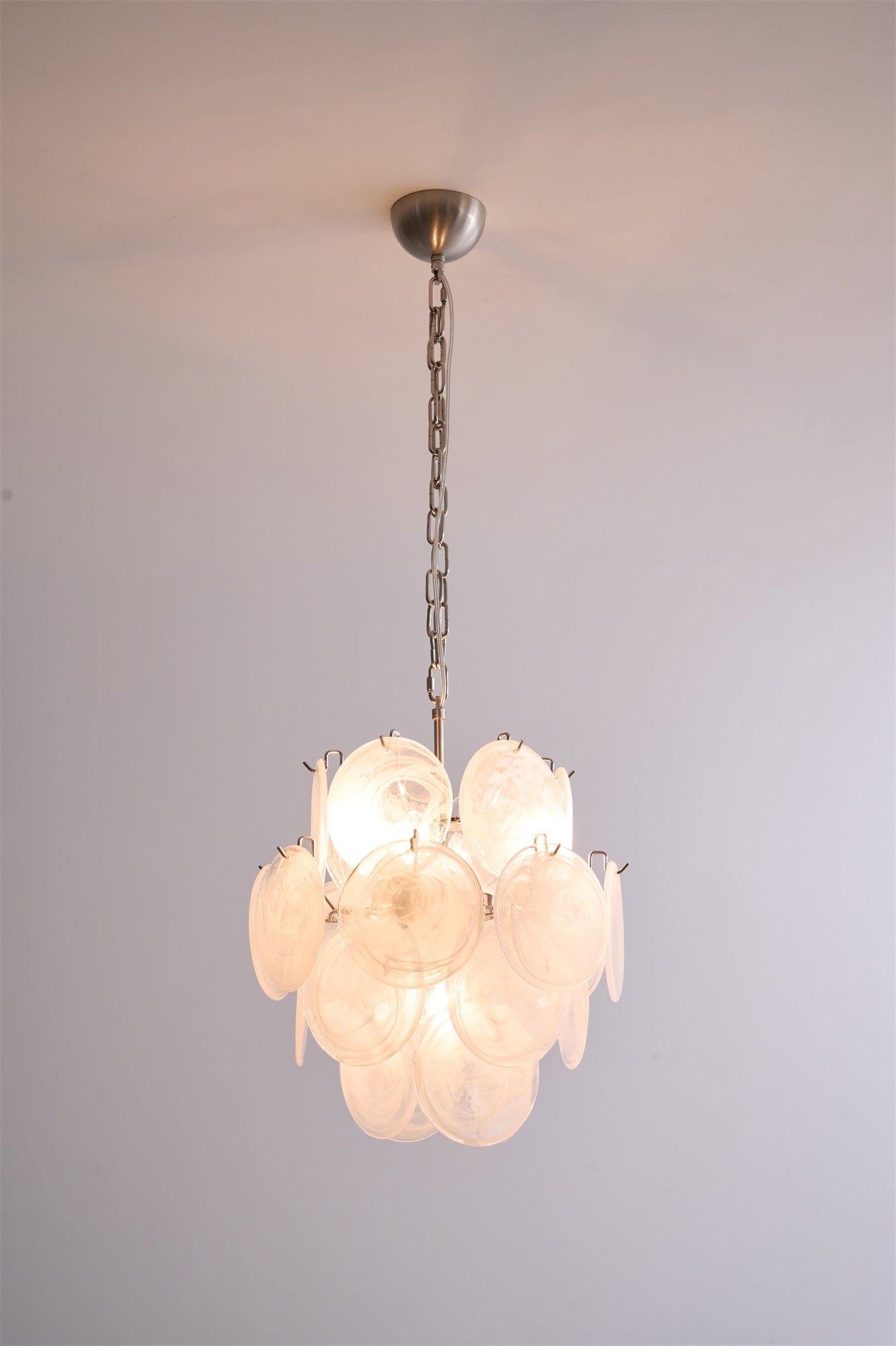 Aurora Chandelier Apricot Murano Glass Disc Layered Artistic - Blowlighting