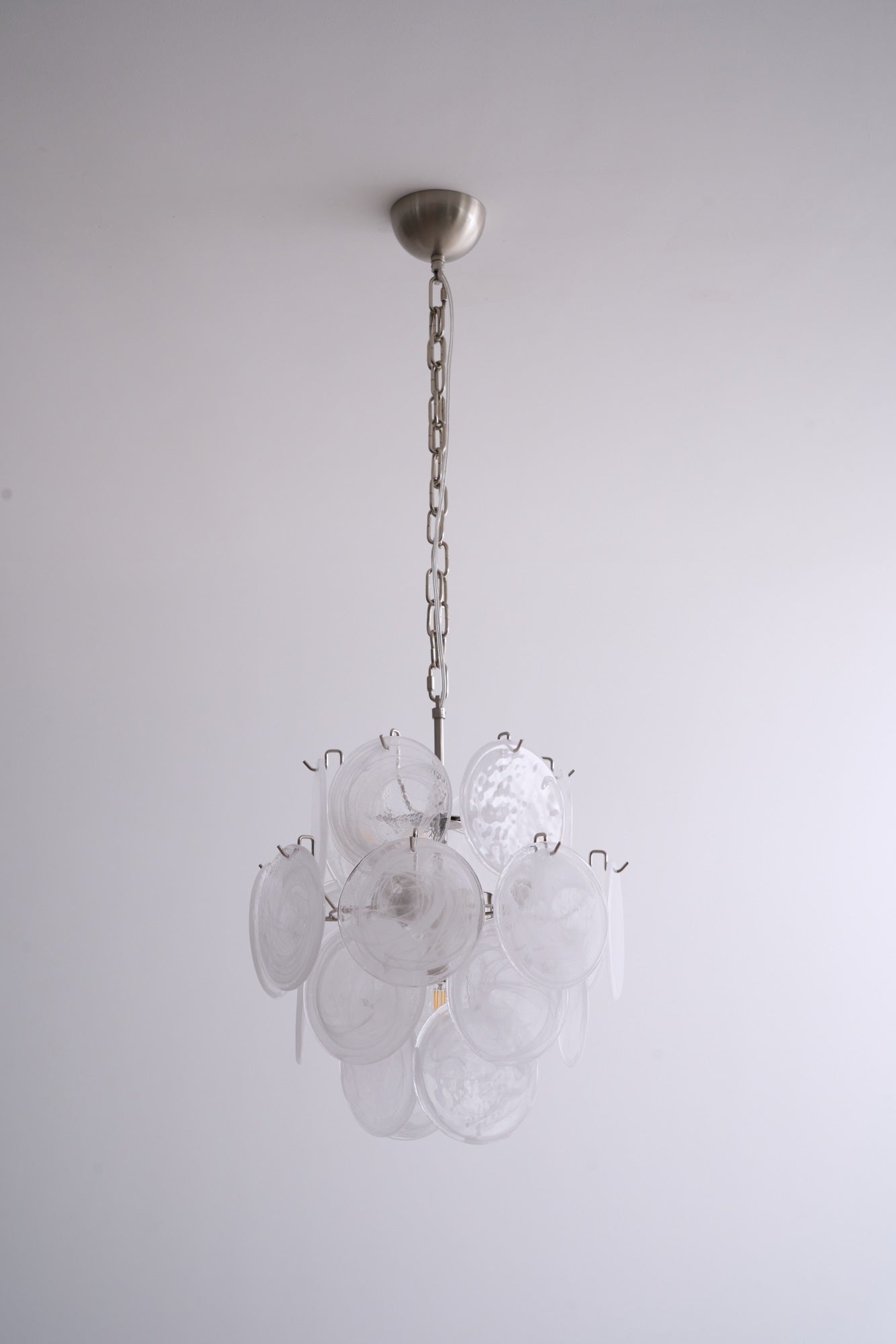 Aurora Chandelier Apricot Murano Glass Disc Layered Artistic - Blowlighting