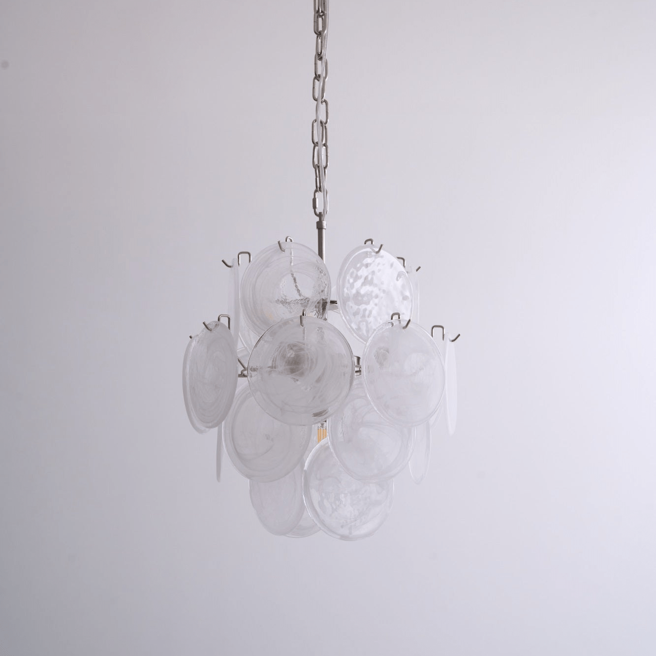 Aurora Chandelier Apricot Murano Glass Disc Layered Artistic - Blowlighting