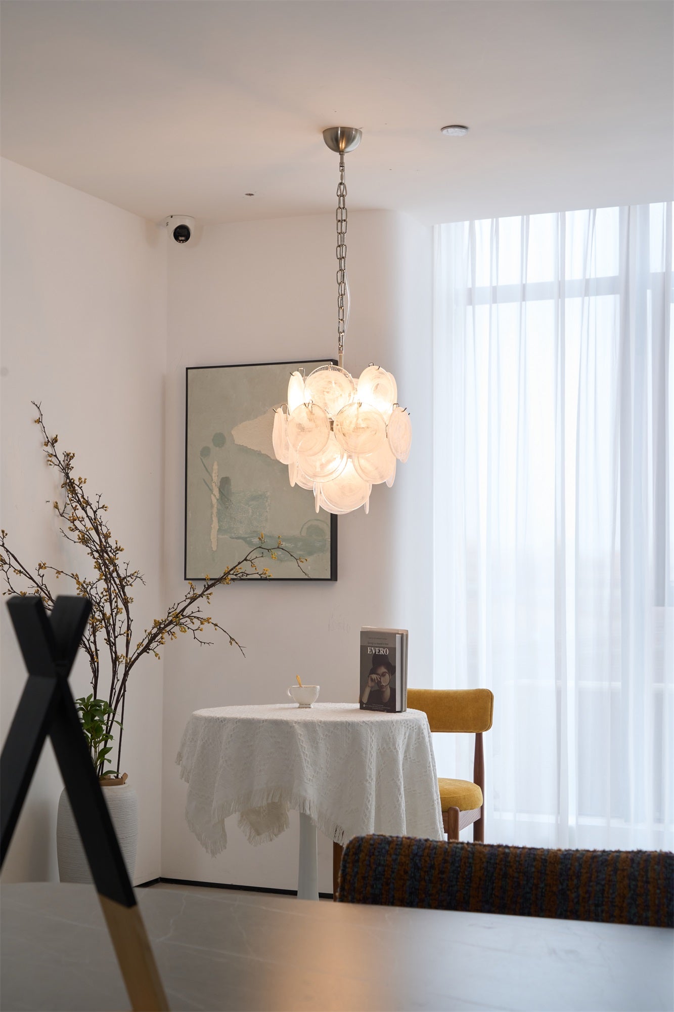 Aurora Chandelier Apricot Murano Glass Disc Layered Artistic - Blowlighting