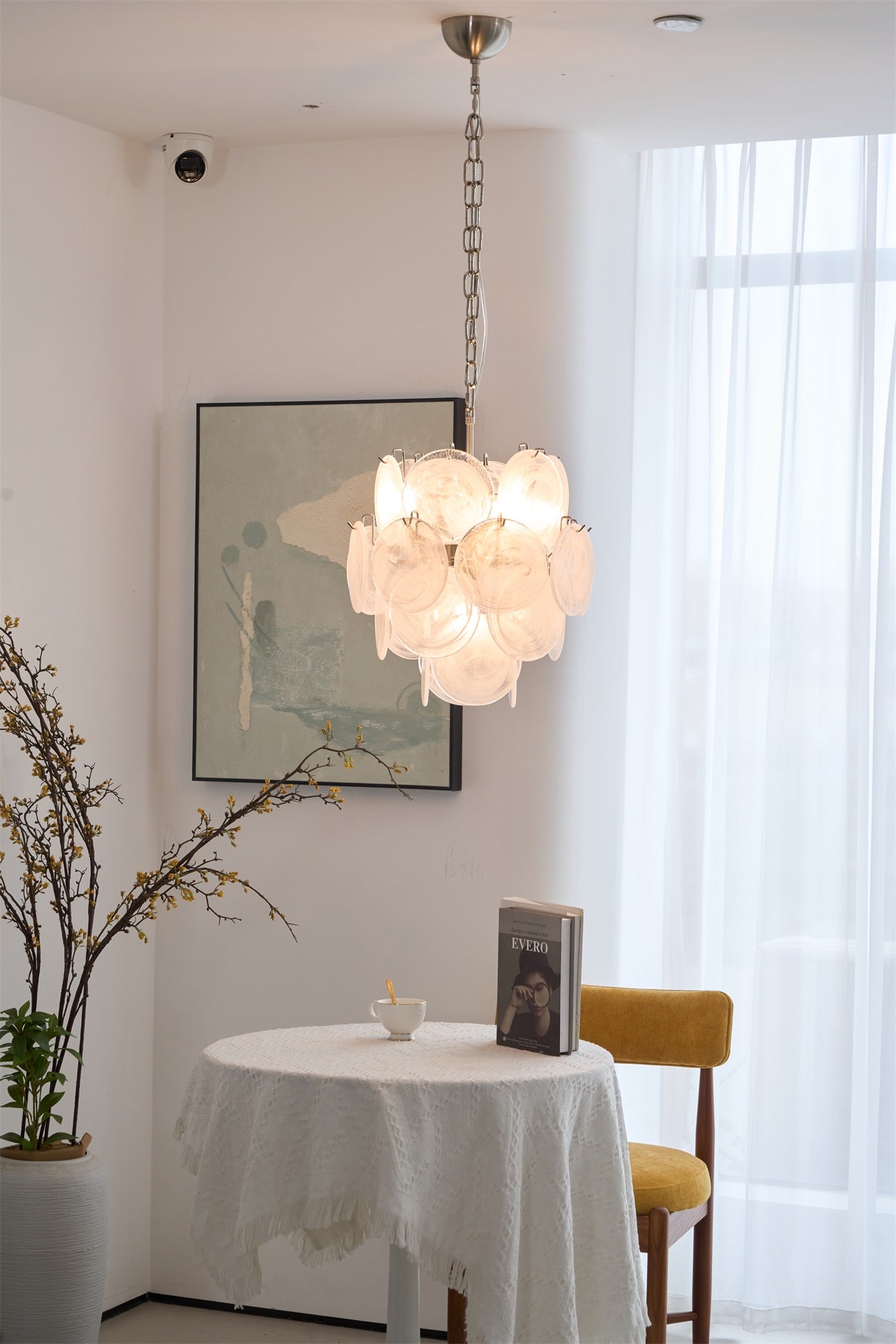 Aurora Chandelier Apricot Murano Glass Disc Layered Artistic - Blowlighting