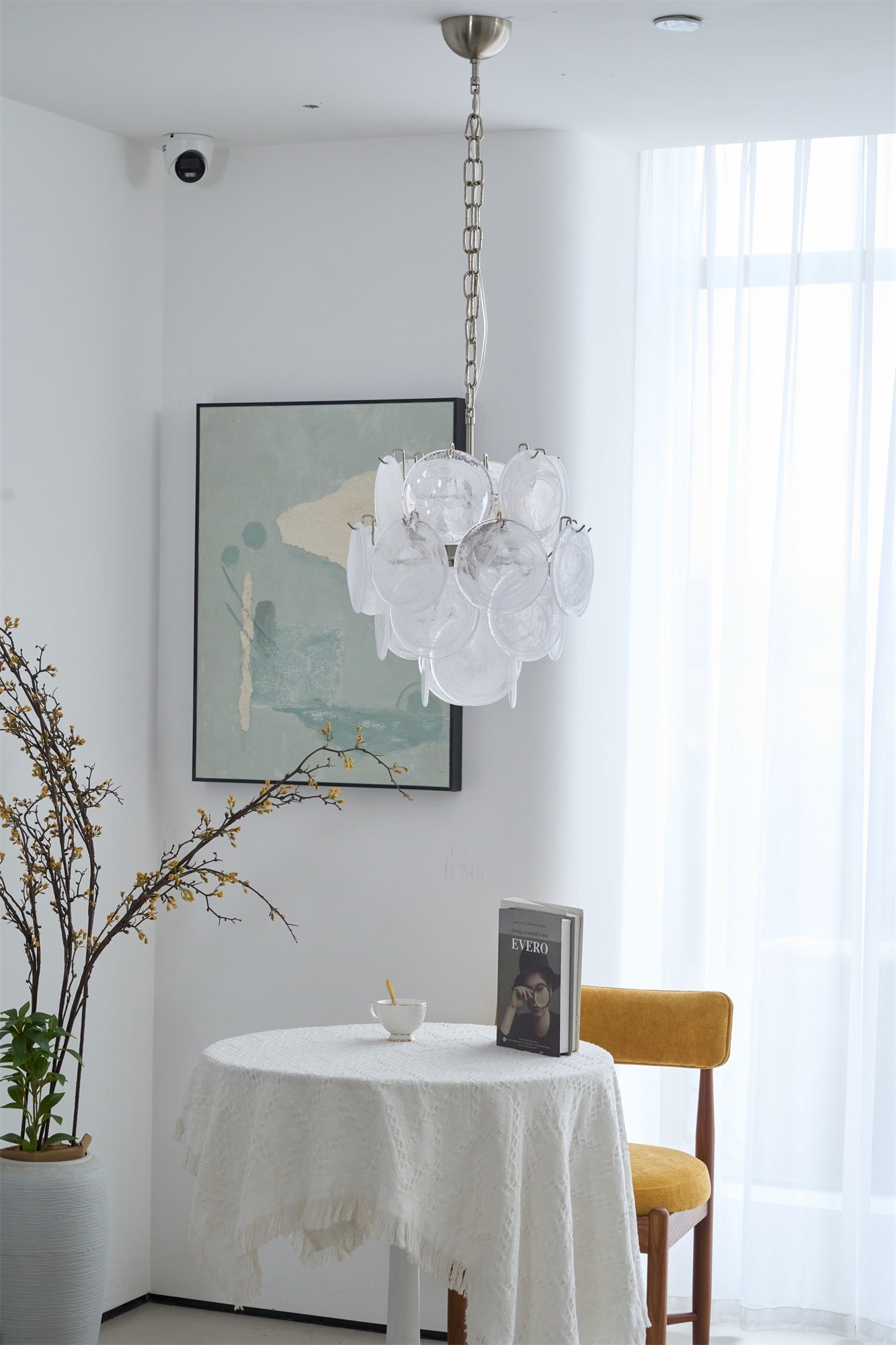 Aurora Chandelier Apricot Murano Glass Disc Layered Artistic - Blowlighting