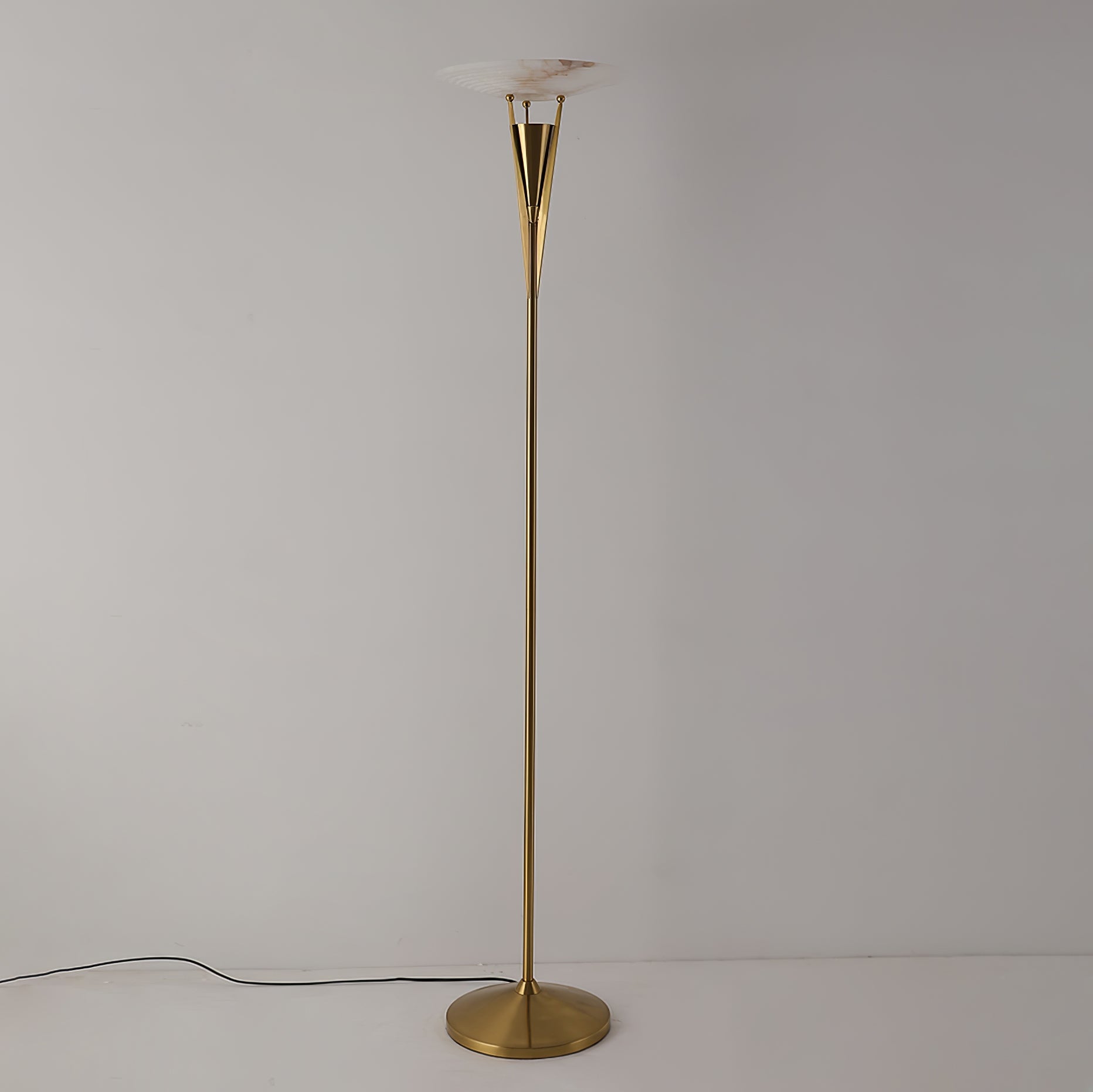 Veloros Cone Alabaster Floor Lamp - Blowlighting