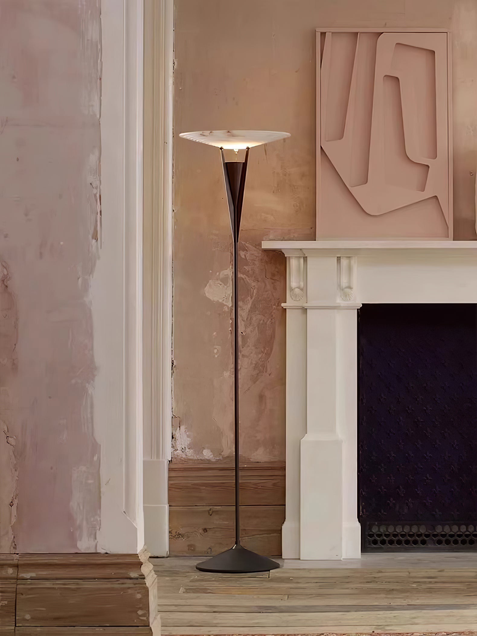 Veloros Cone Alabaster Floor Lamp - Blowlighting