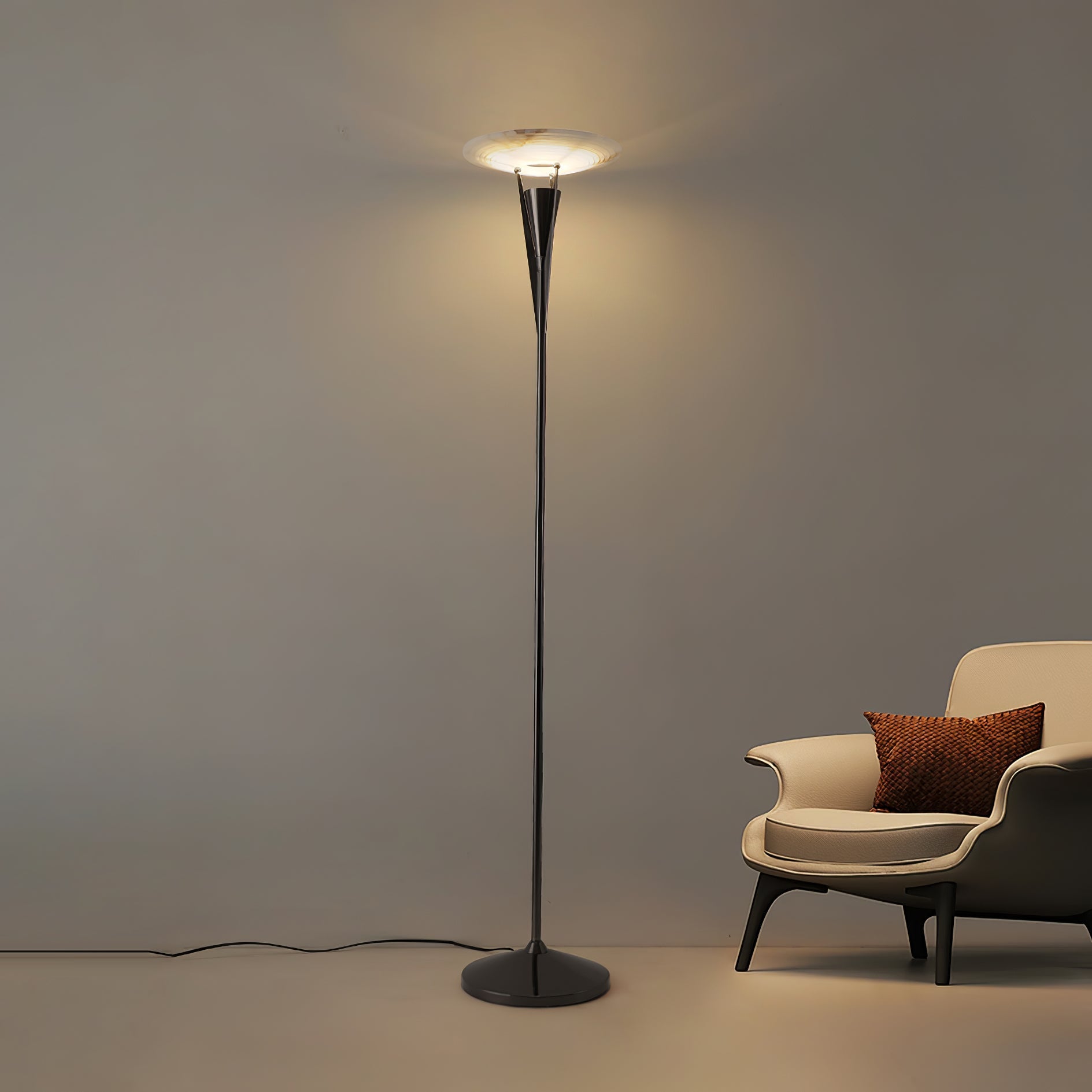 Veloros Cone Alabaster Floor Lamp - Blowlighting