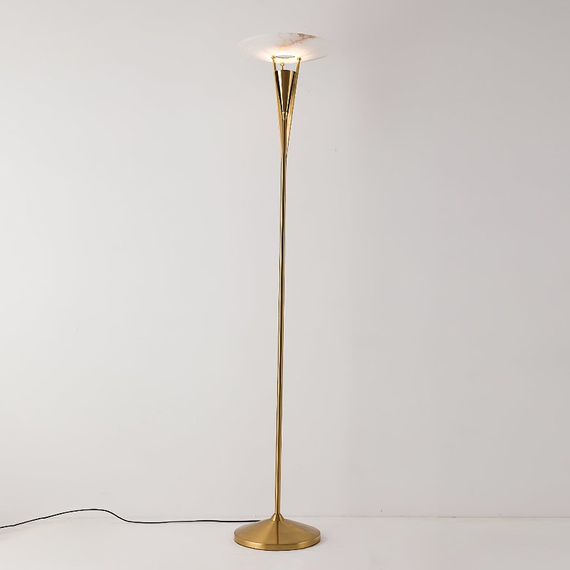 Veloros Cone Alabaster Floor Lamp - Blowlighting