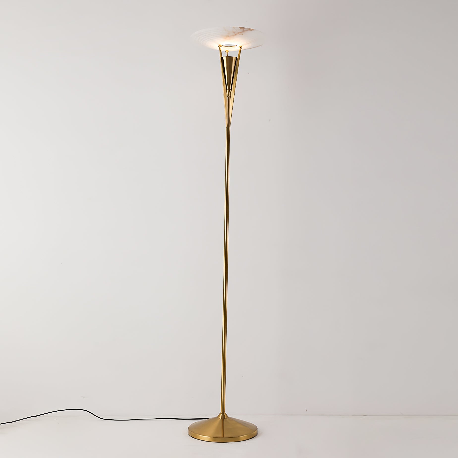 Veloros Cone Alabaster Floor Lamp - Blowlighting