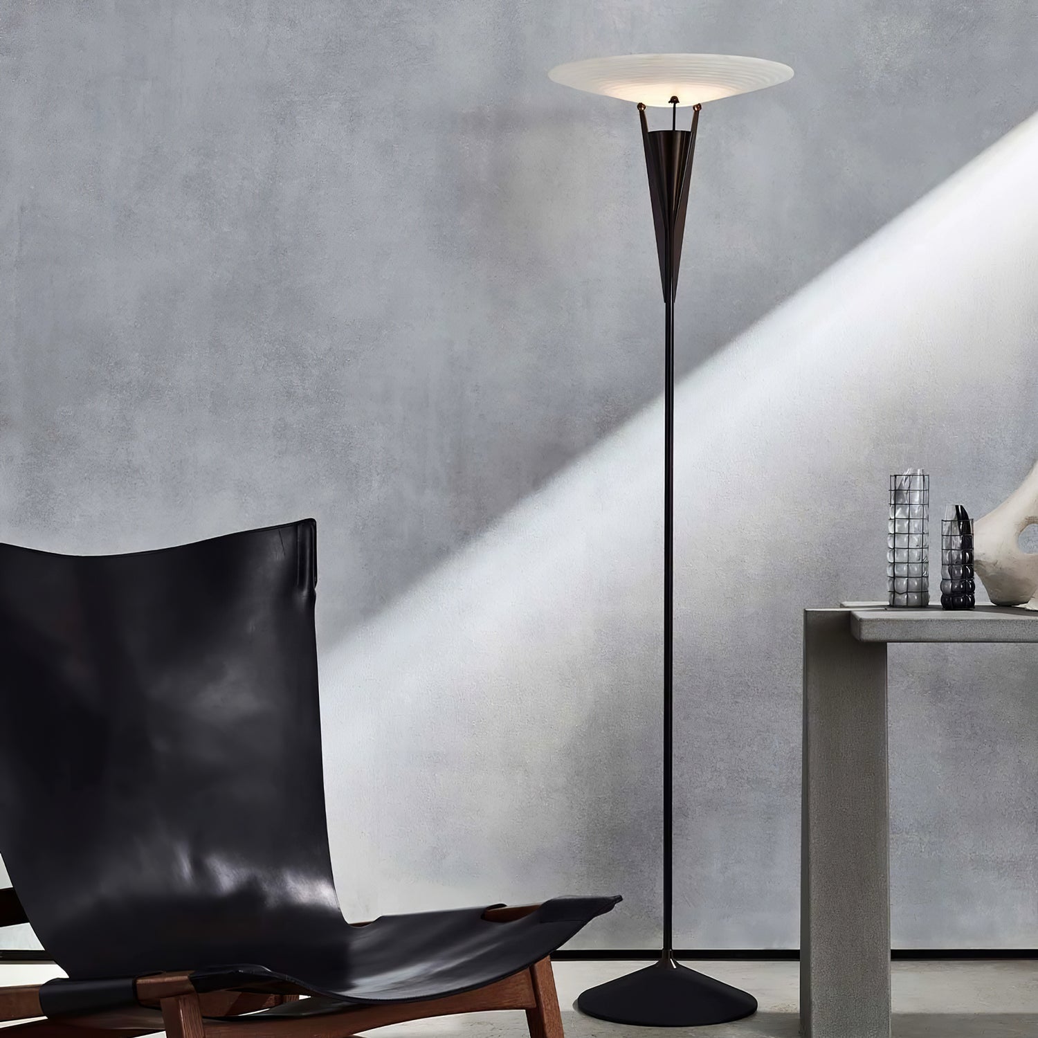 Veloros Cone Alabaster Floor Lamp - Blowlighting
