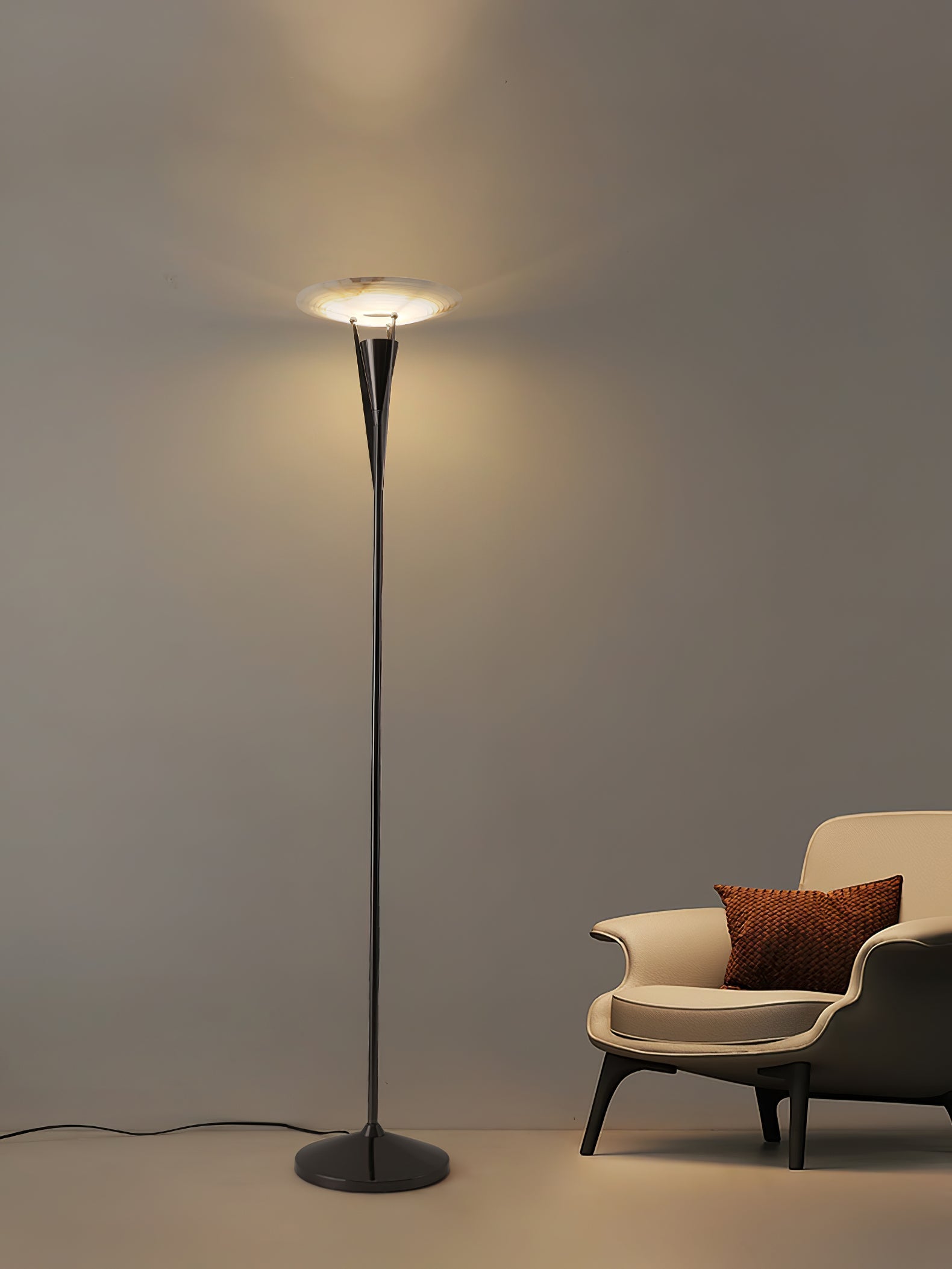 Veloros Cone Alabaster Floor Lamp - Blowlighting