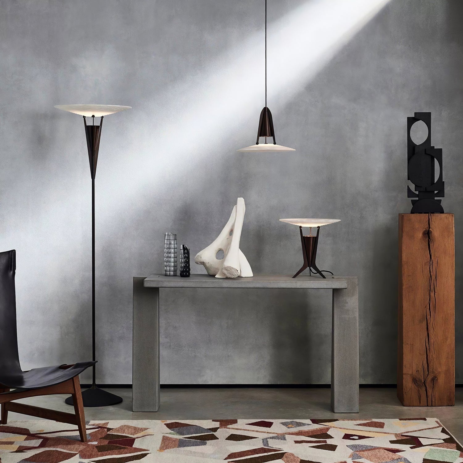 Veloros Cone Alabaster Floor Lamp - Blowlighting