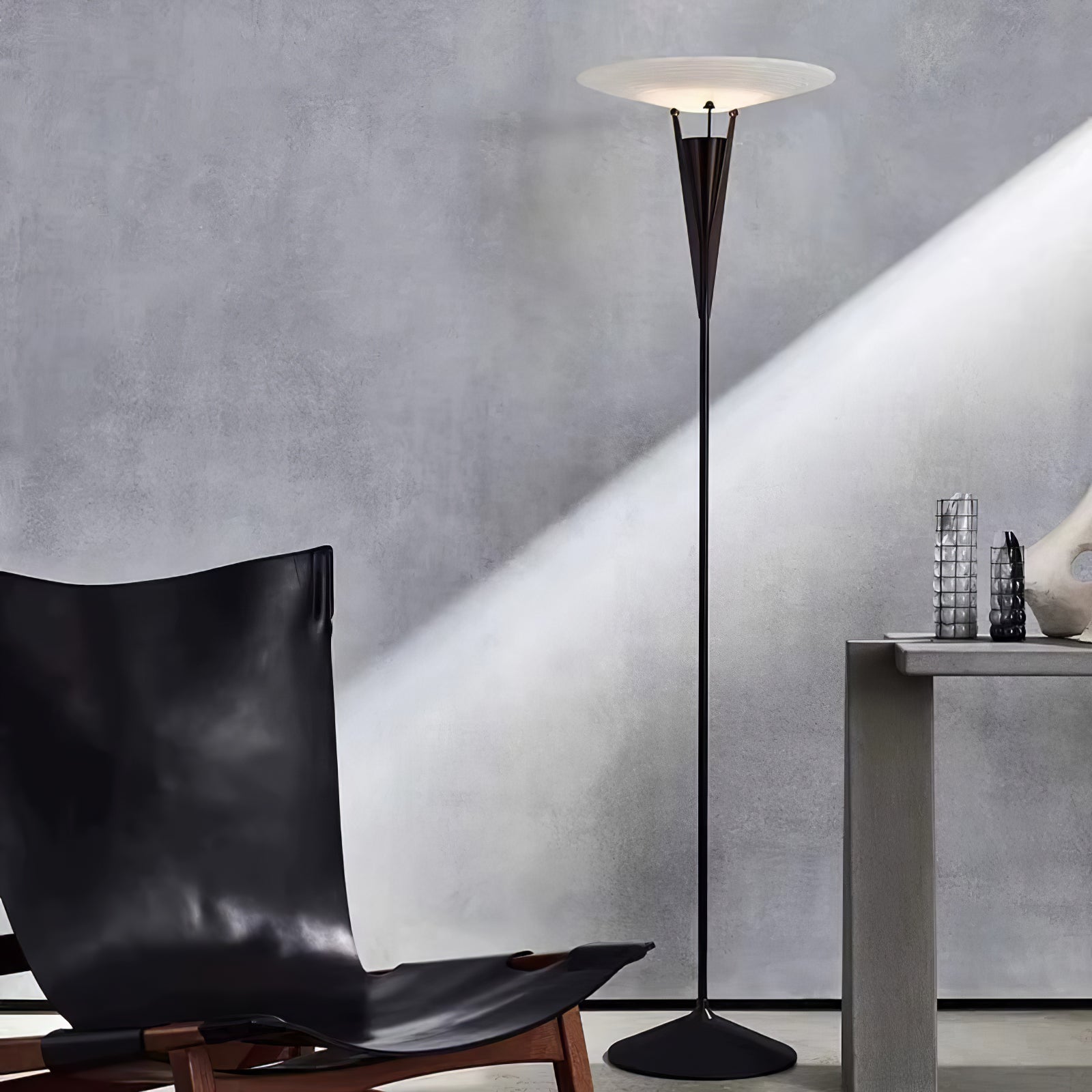 Veloros Cone Alabaster Floor Lamp - Blowlighting