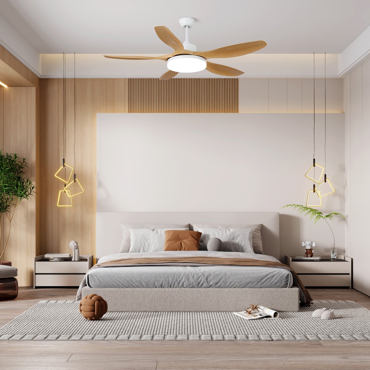 Dario Minimalist Wood Ceiling Fan Light - Blowlighting