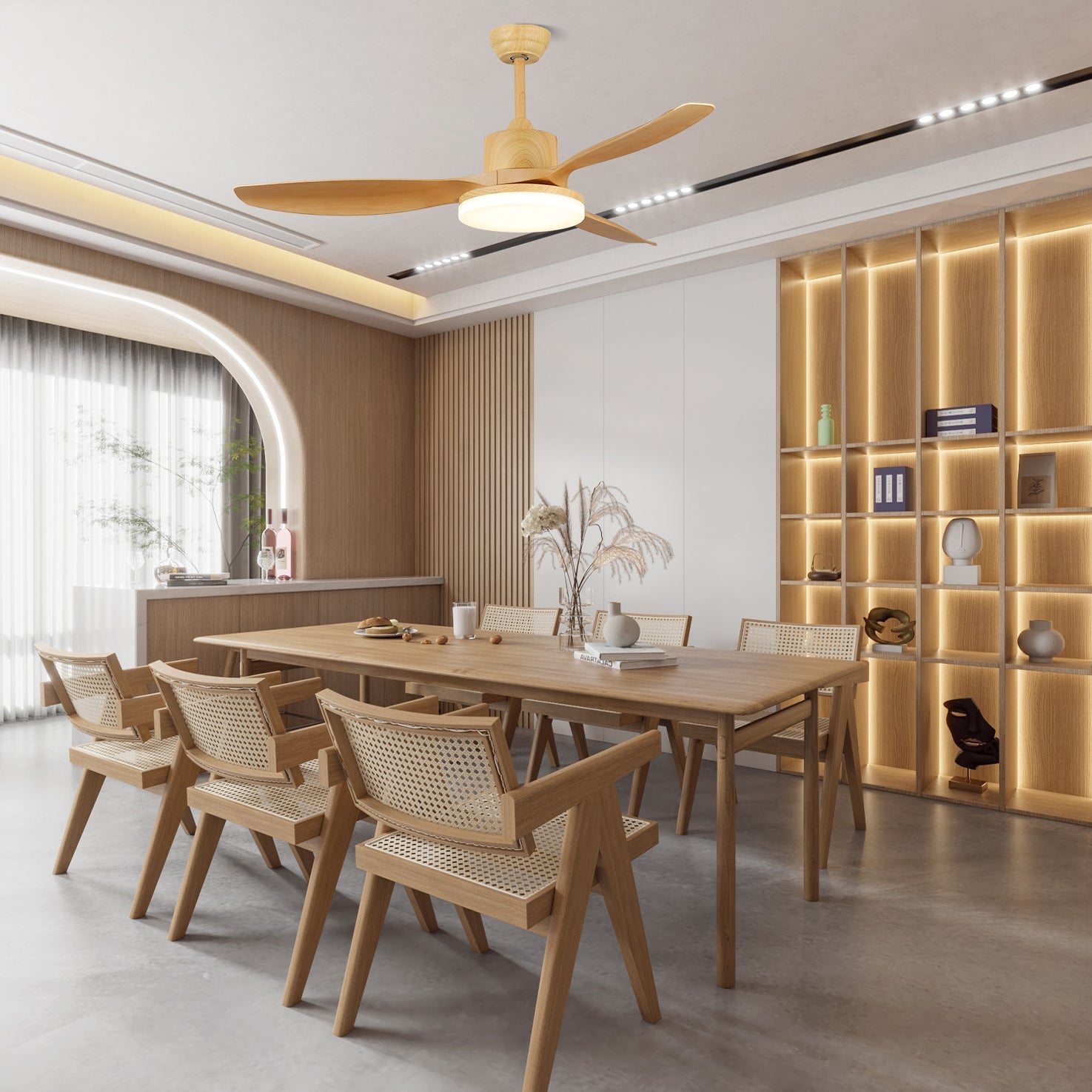 Dario Minimalist Wood Ceiling Fan Light - Blowlighting