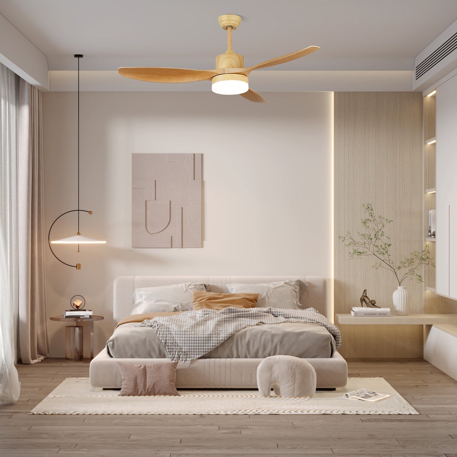 Dario Minimalist Wood Ceiling Fan Light - Blowlighting