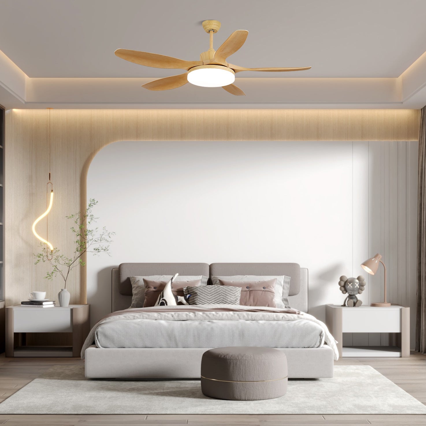Dario Minimalist Wood Ceiling Fan Light - Blowlighting