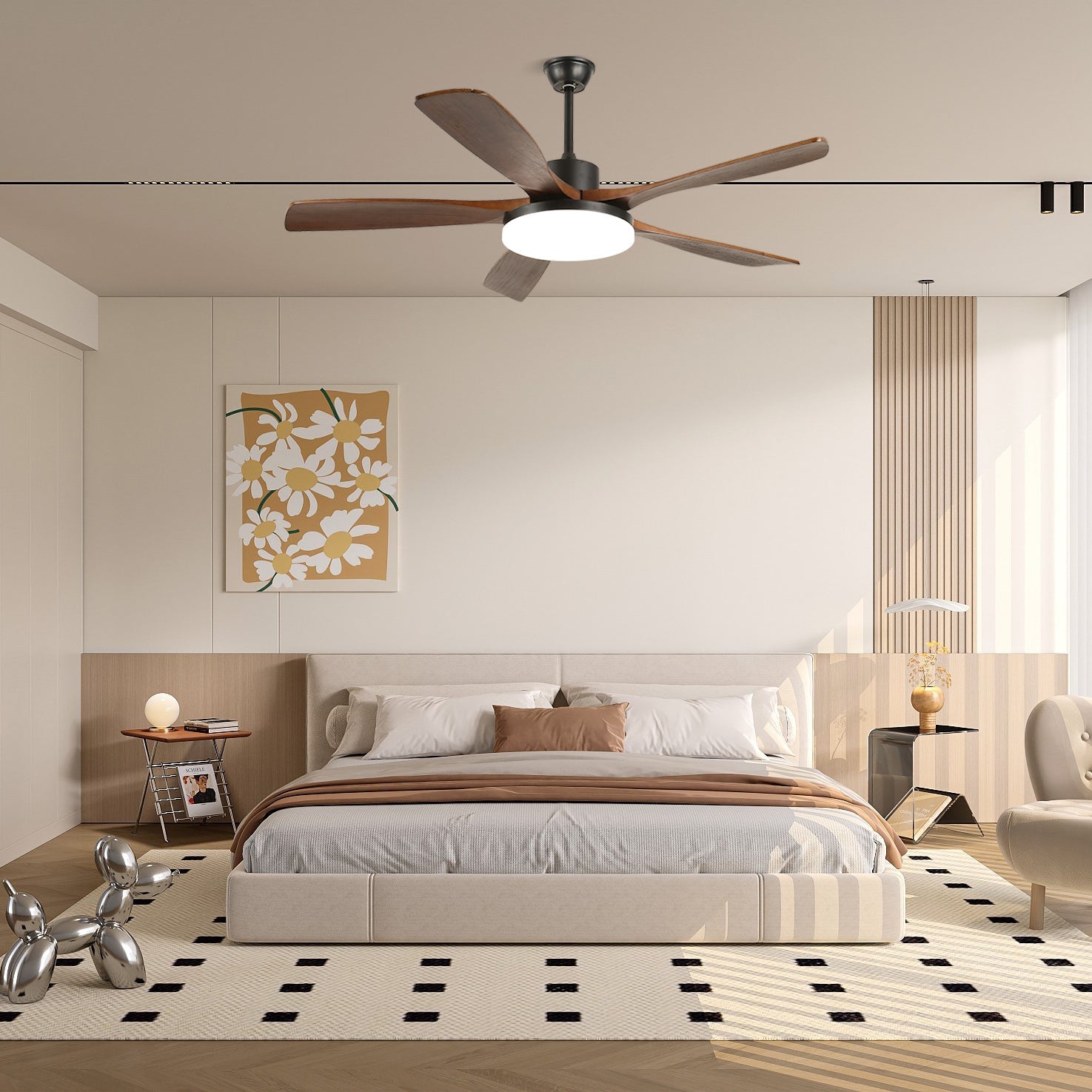 Dario Minimalist Wood Ceiling Fan Light - Blowlighting