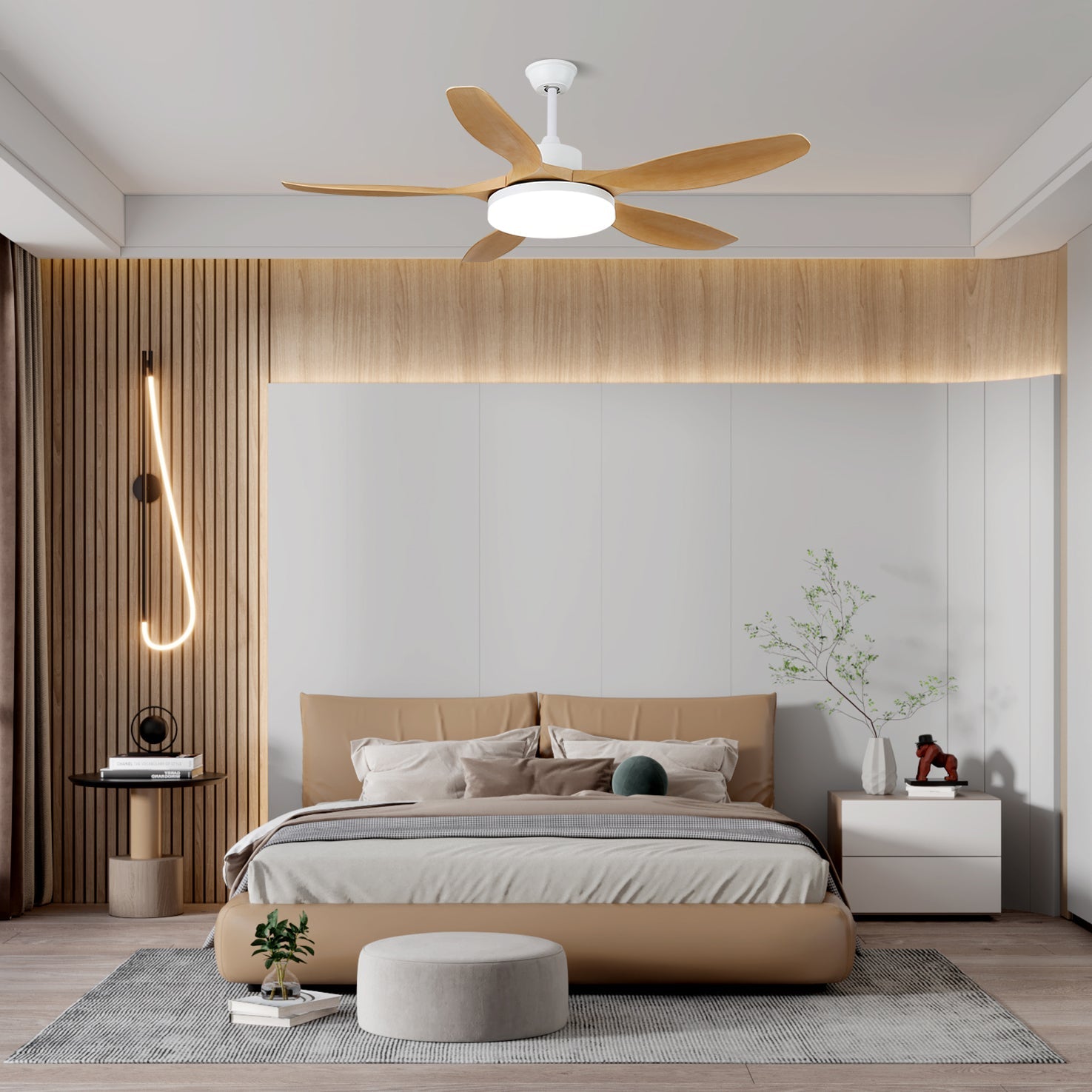 Dario Minimalist Wood Ceiling Fan Light - Blowlighting