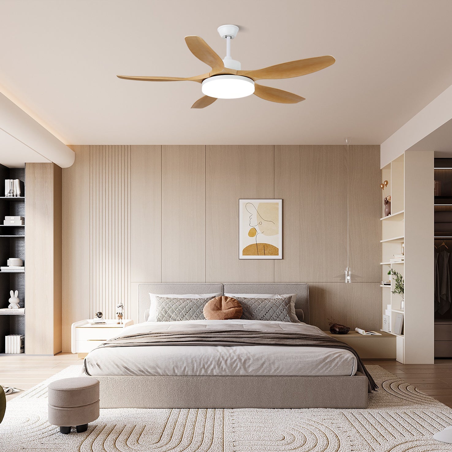 Dario Minimalist Wood Ceiling Fan Light - Blowlighting