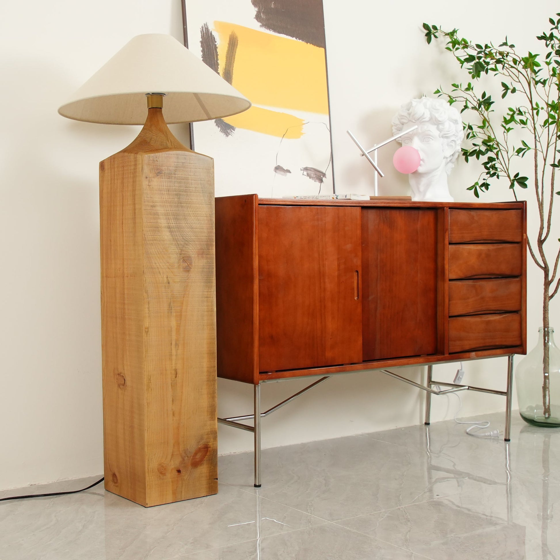 Rustica Timber Column Floor Lamp - Blowlighting