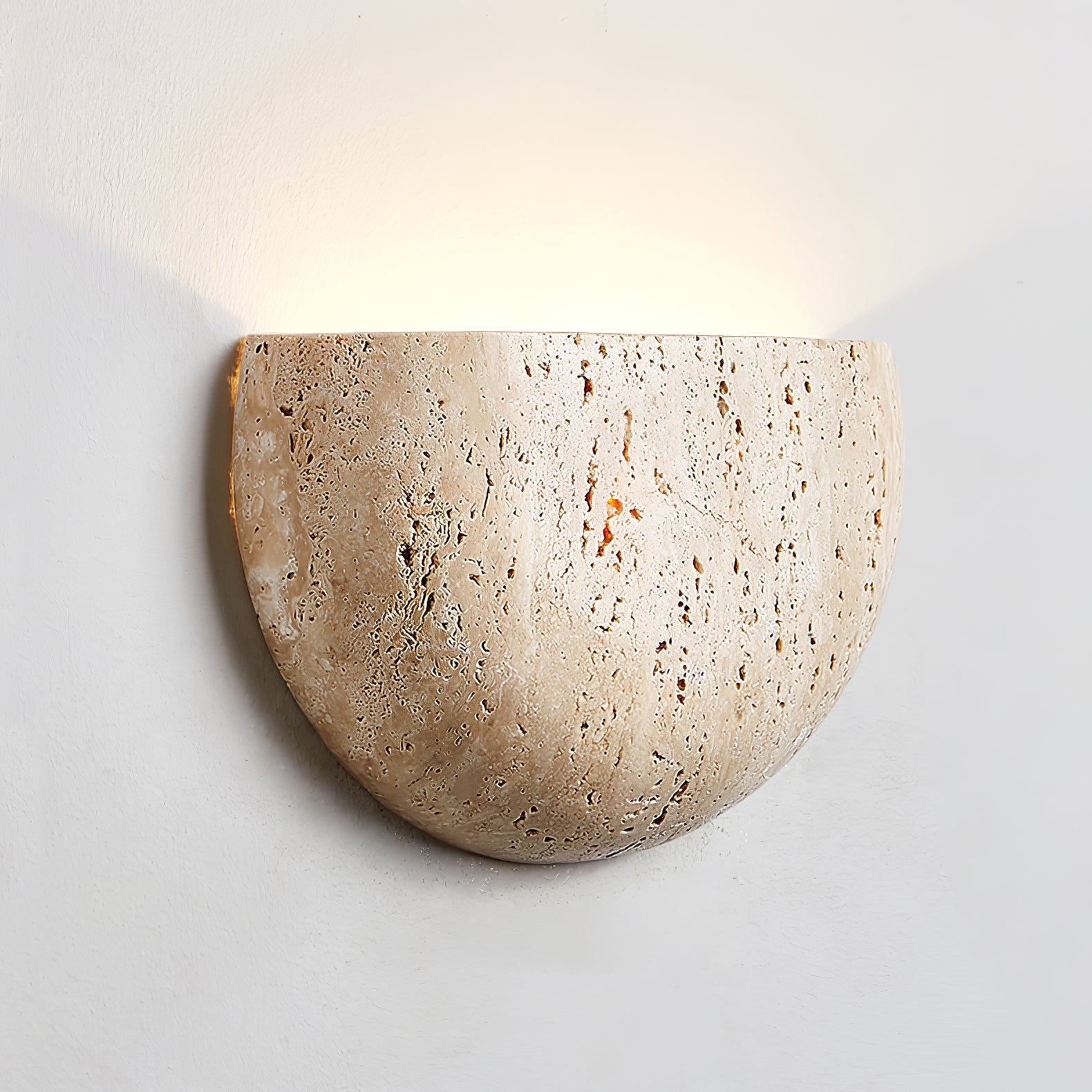 Armarel Half Moon Travertine Wall Light - Blowlighting