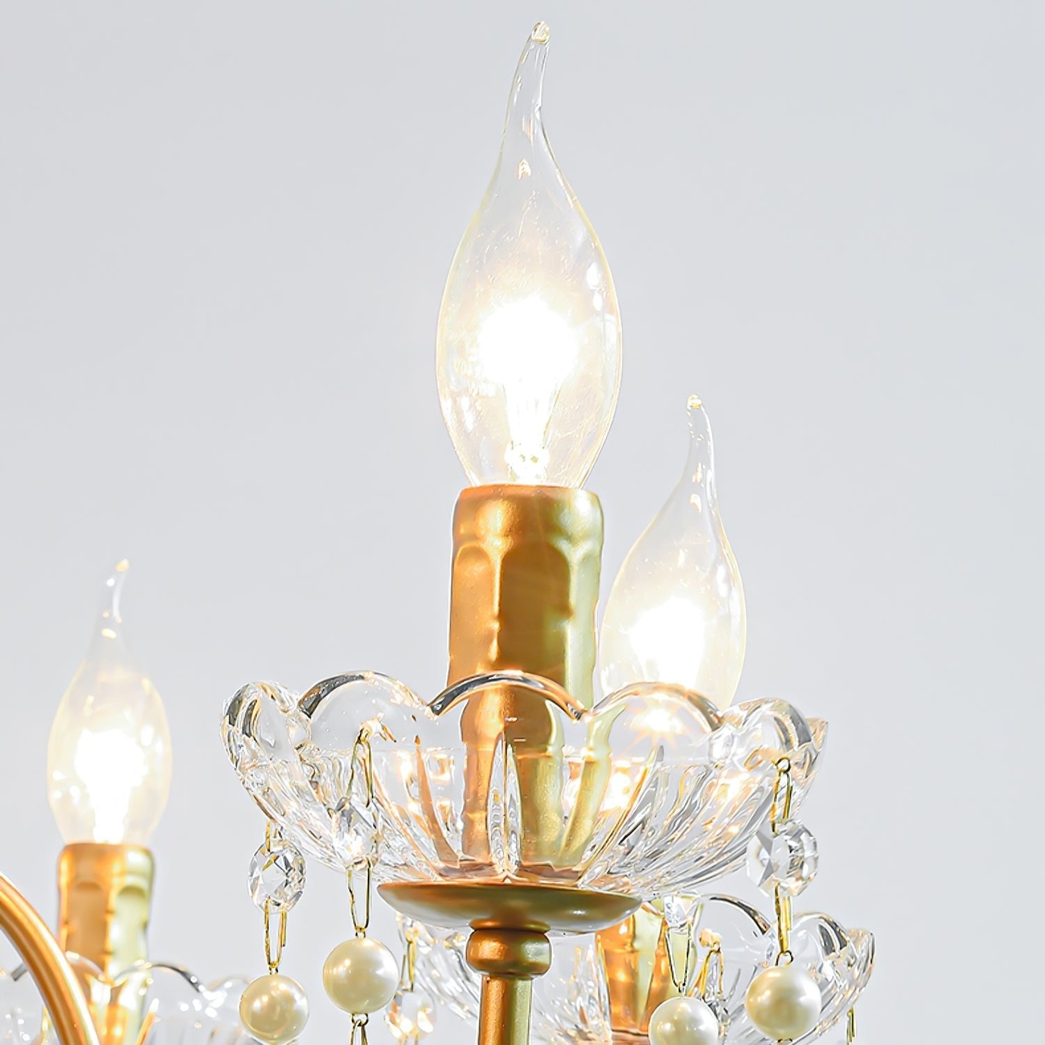 Eurvaros Vintage Crystal Brass Chandelier - Blowlighting