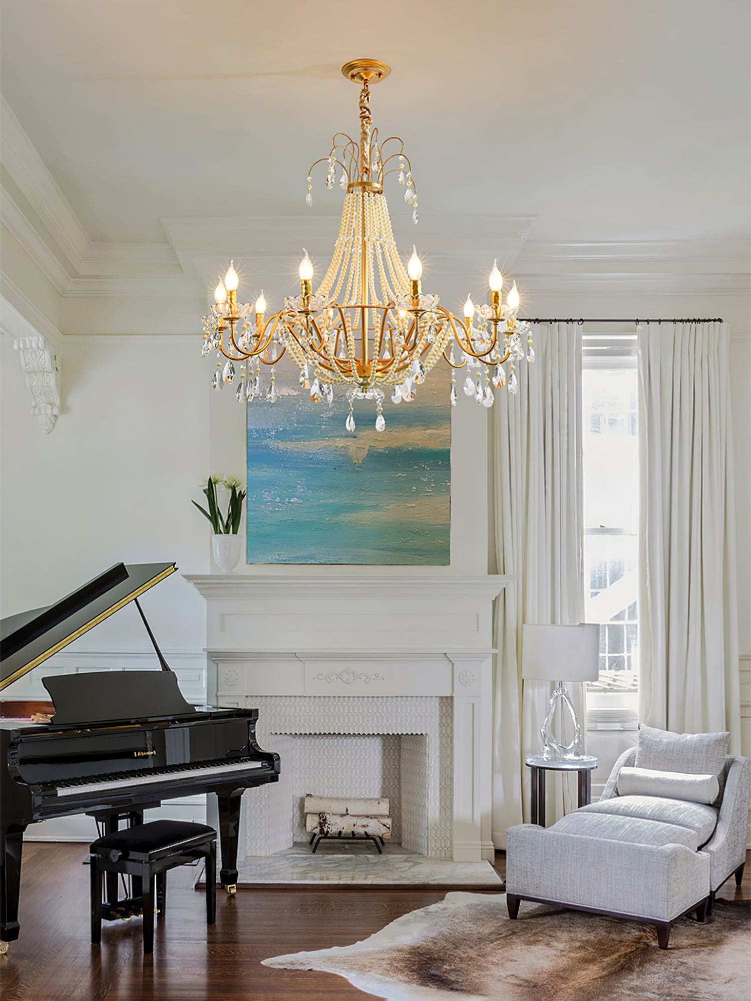 Eurvaros Vintage Crystal Brass Chandelier - Blowlighting