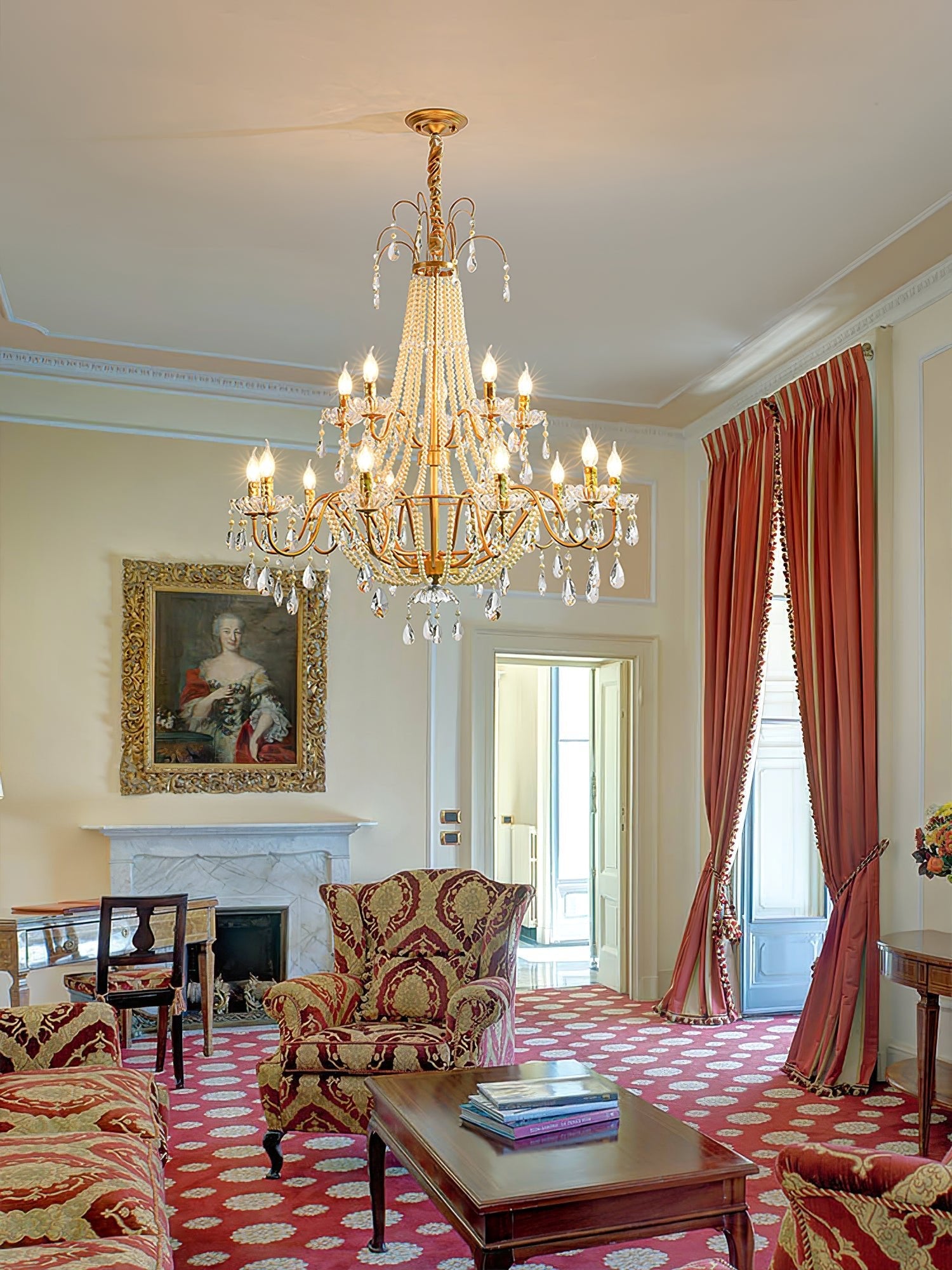 Eurvaros Vintage Crystal Brass Chandelier - Blowlighting