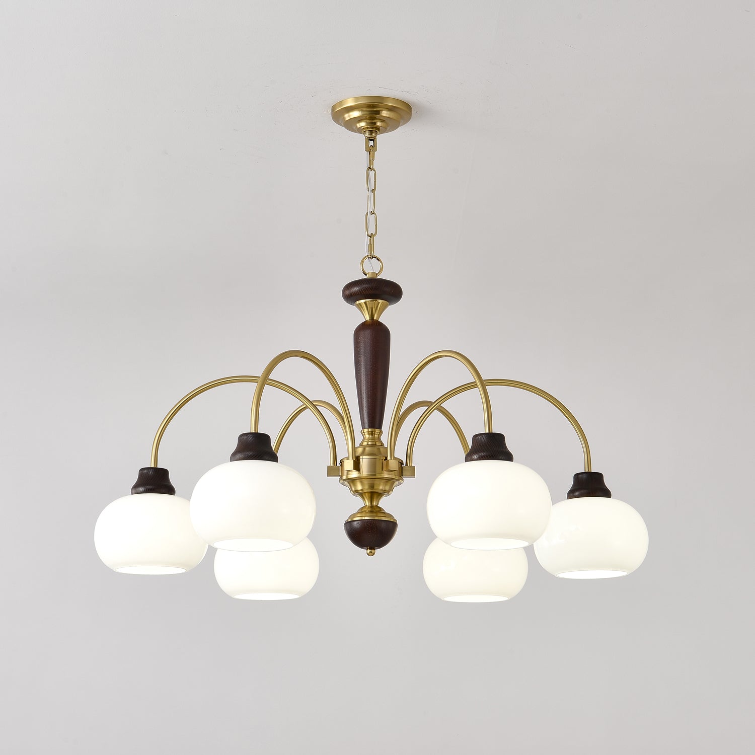 Aurora Chandelier Arched Globe White Shade - Blowlighting