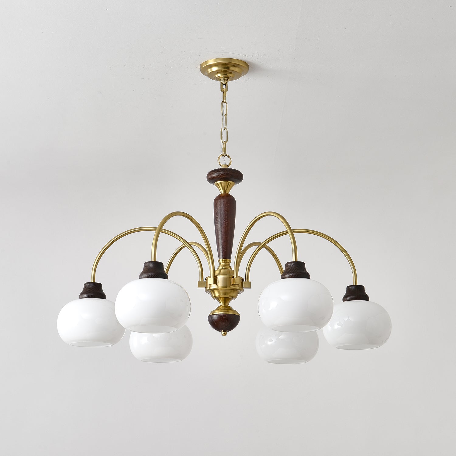 Aurora Chandelier Arched Globe White Shade - Blowlighting