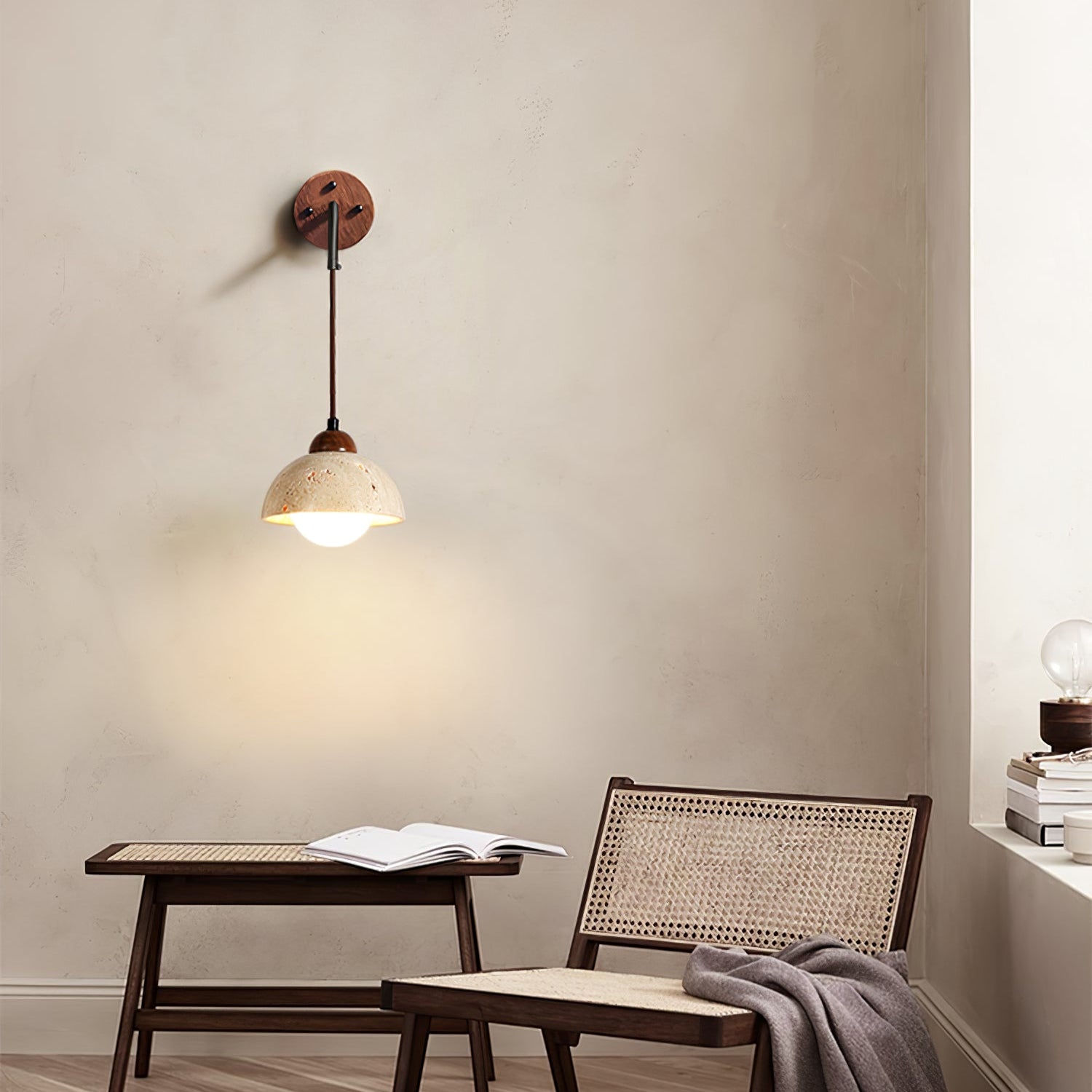 Alcarion Travertine Wall Light - Blowlighting