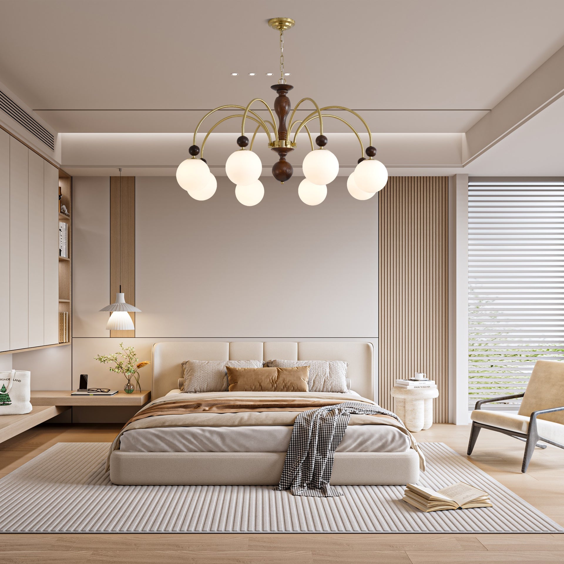 Archway Walnut Color Chandelier - Blowlighting