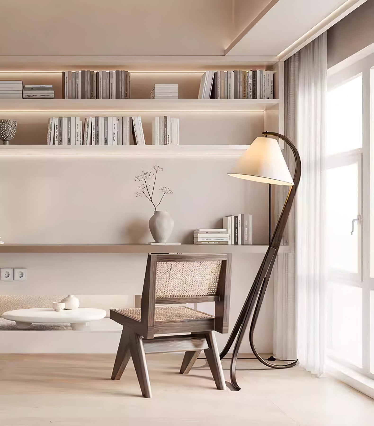 Udorila Curved Wood Floor Lamp - Blowlighting