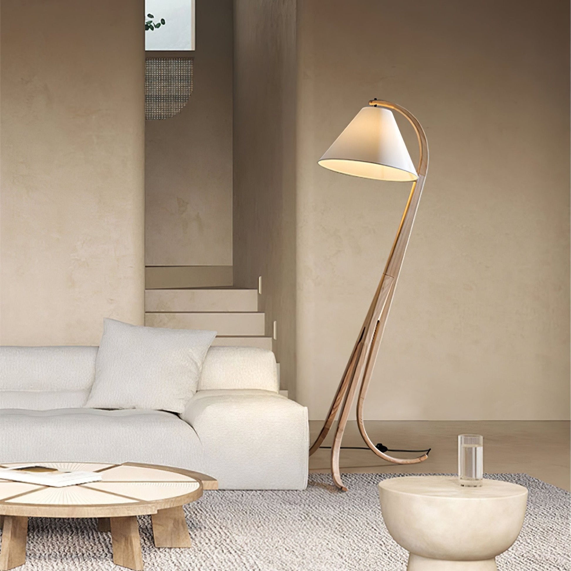 Udorila Curved Wood Floor Lamp - Blowlighting