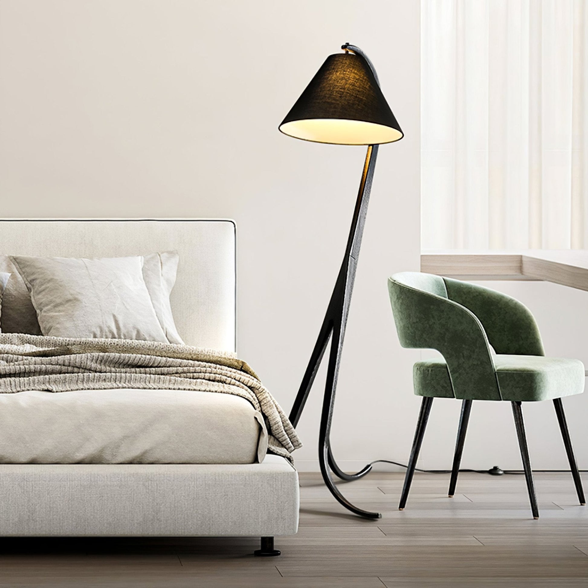 Udorila Curved Wood Floor Lamp - Blowlighting