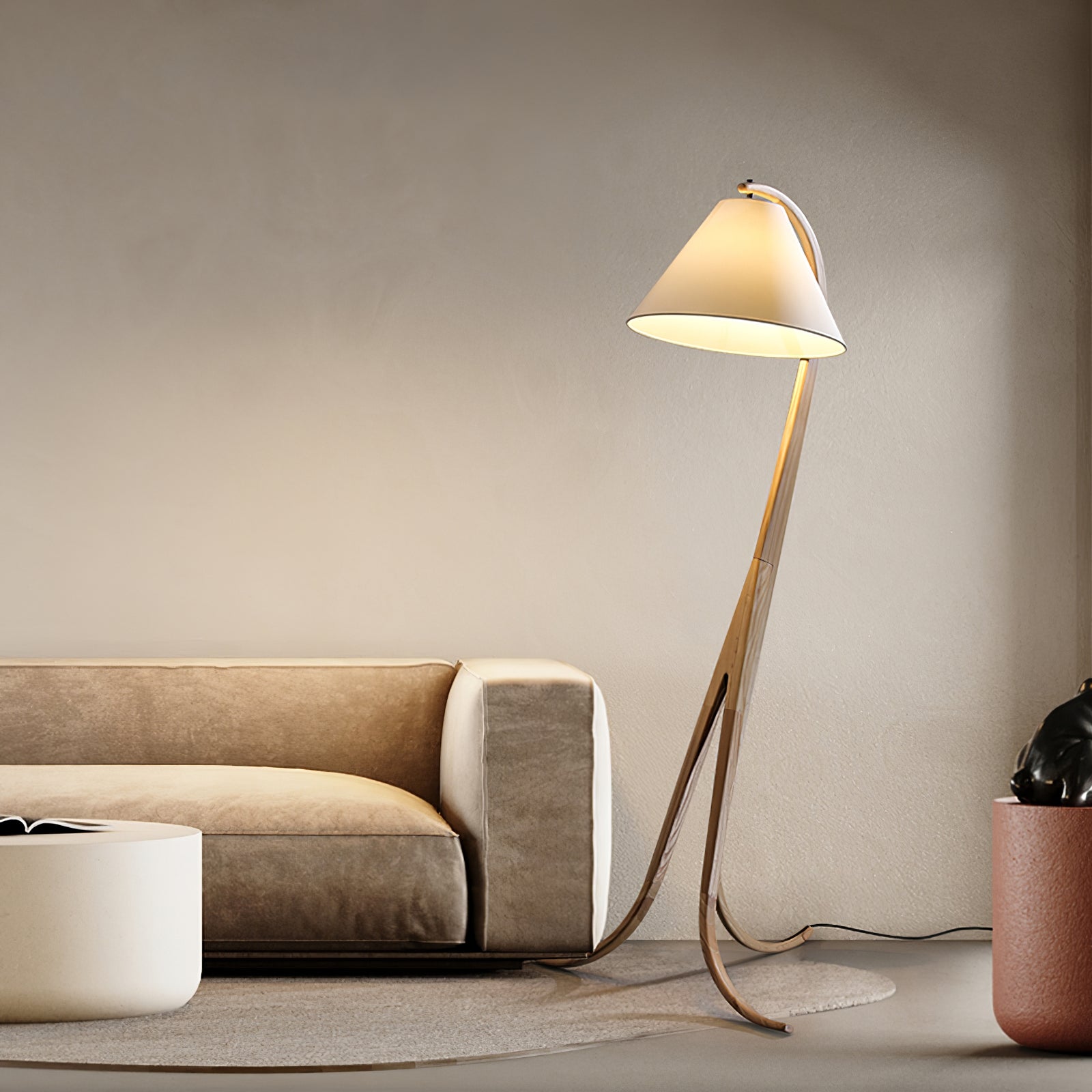 Udorila Curved Wood Floor Lamp - Blowlighting