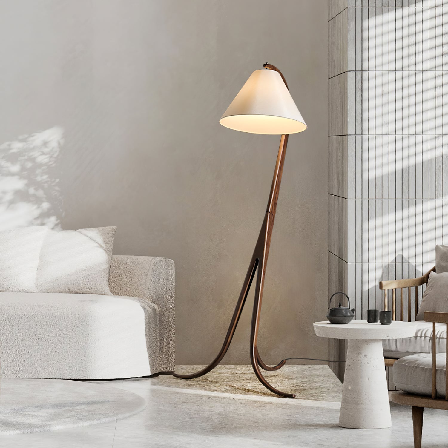 Udorila Curved Wood Floor Lamp - Blowlighting