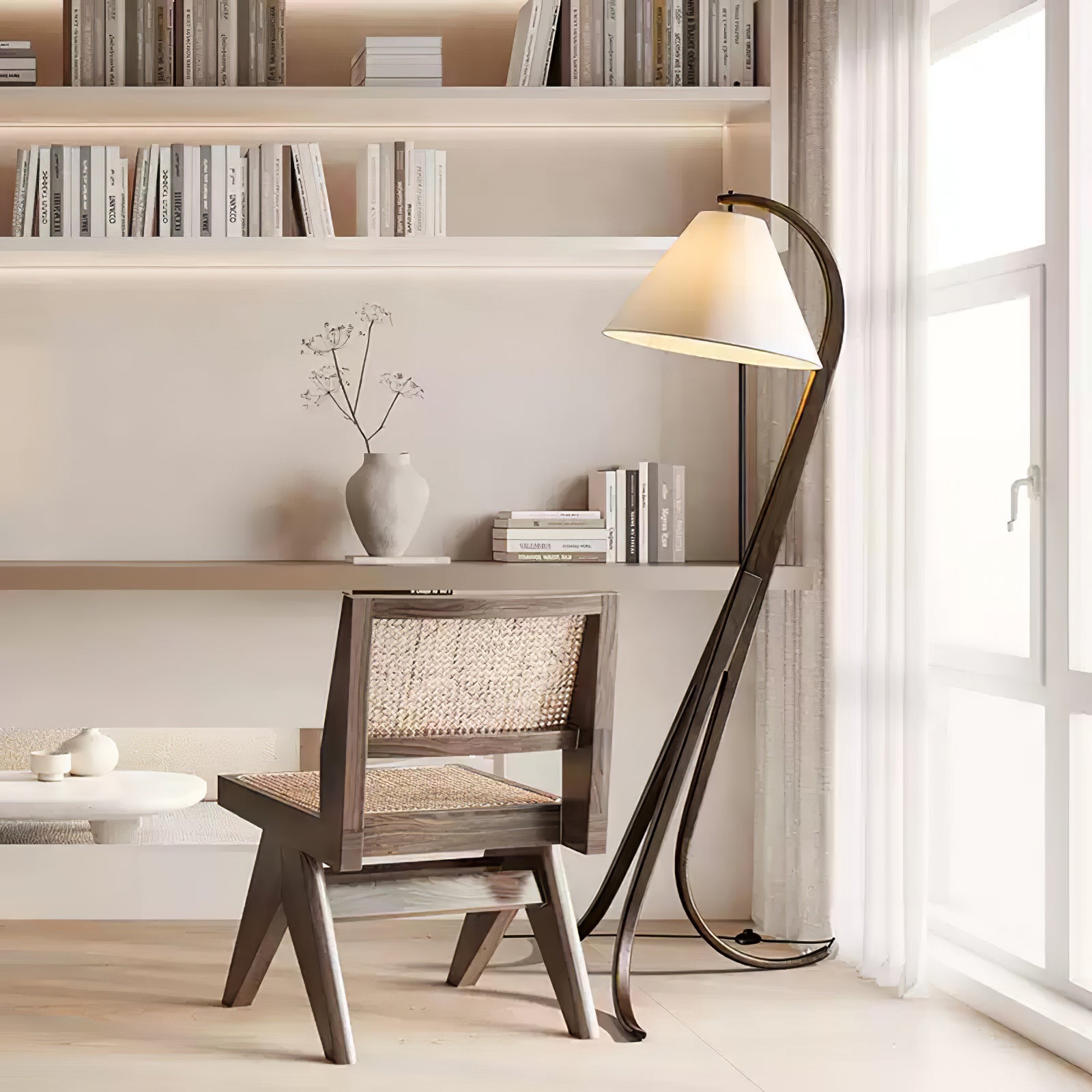 Udorila Curved Wood Floor Lamp - Blowlighting