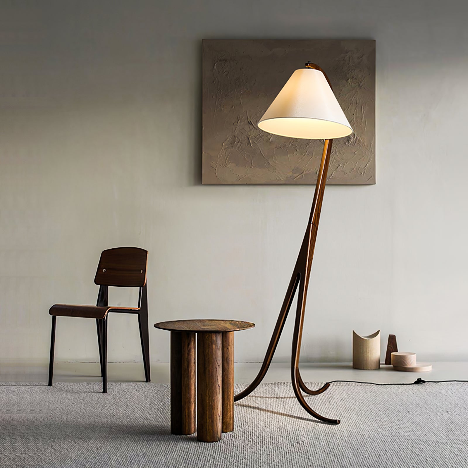 Udorila Curved Wood Floor Lamp - Blowlighting