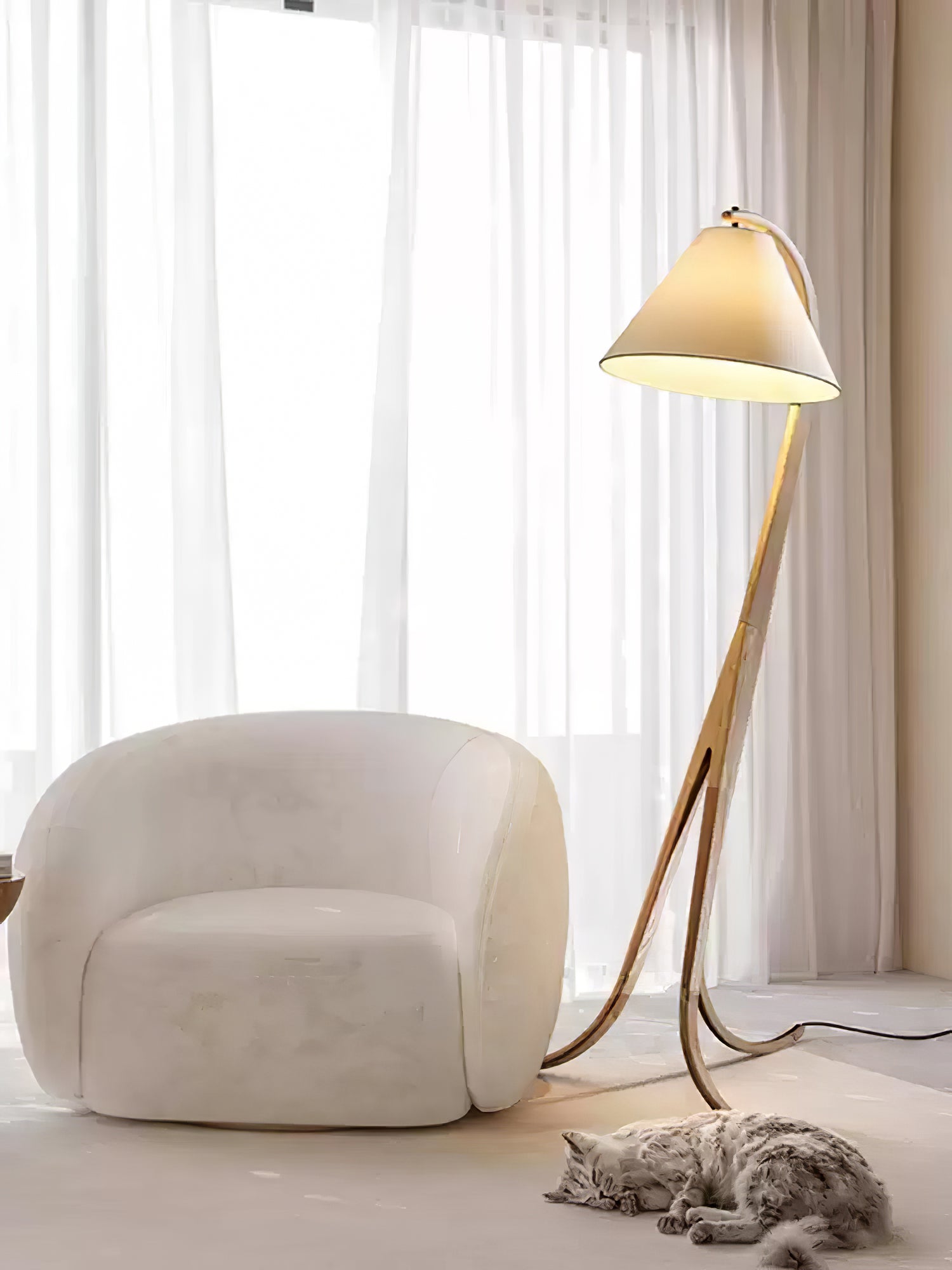 Udorila Curved Wood Floor Lamp - Blowlighting