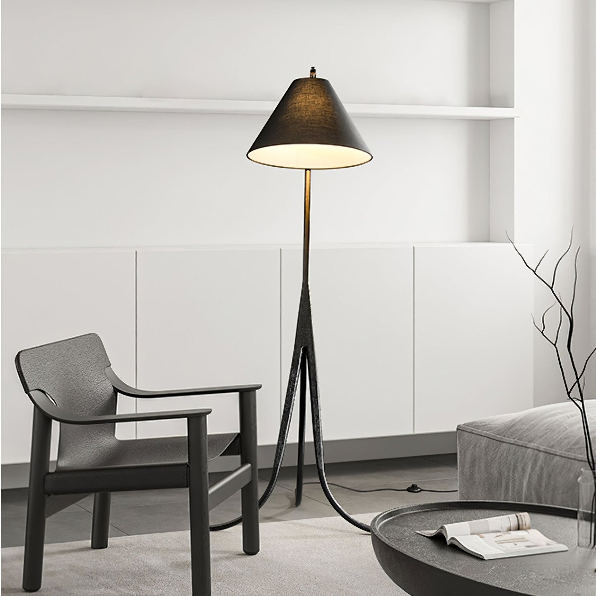 Udorila Curved Wood Floor Lamp - Blowlighting