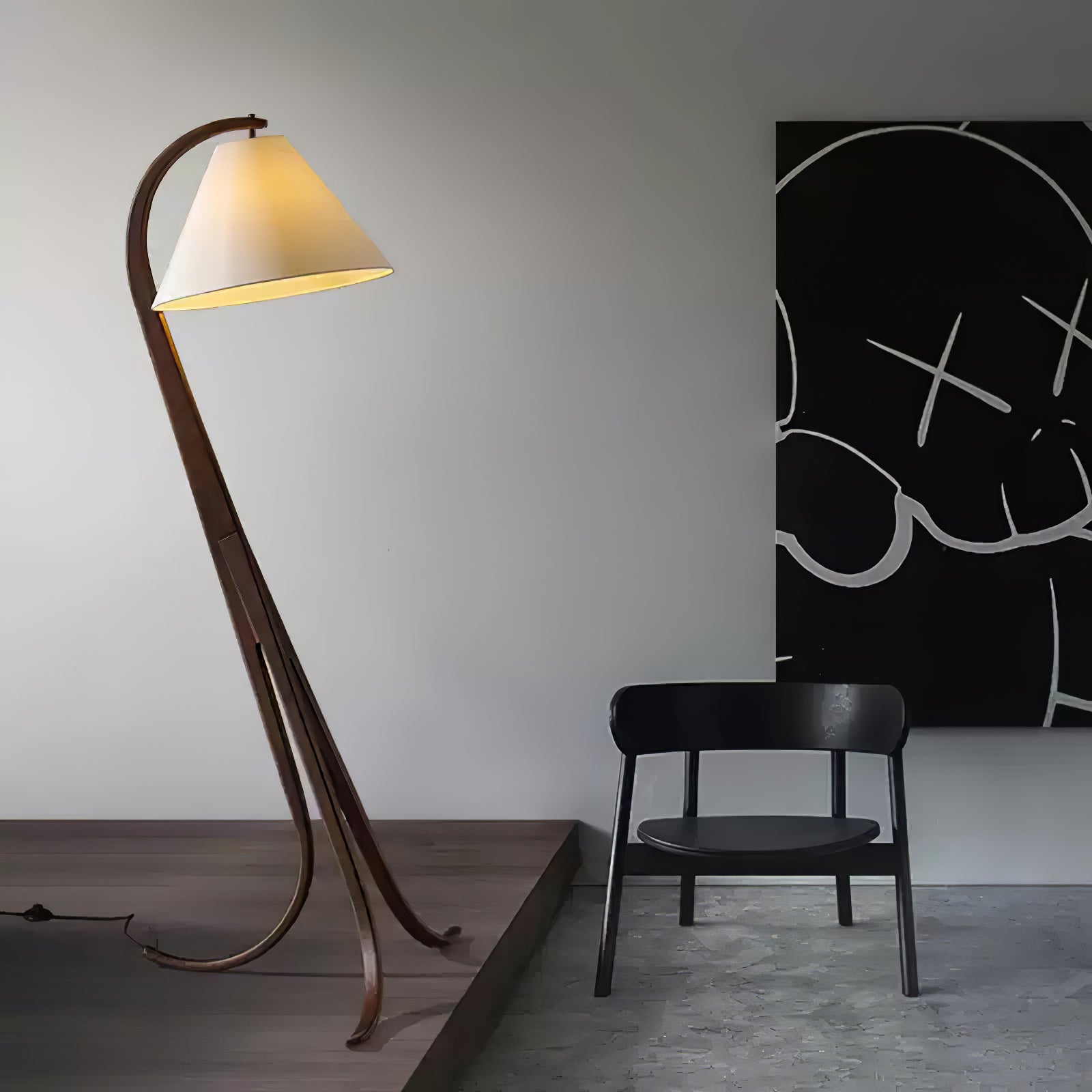 Udorila Curved Wood Floor Lamp - Blowlighting