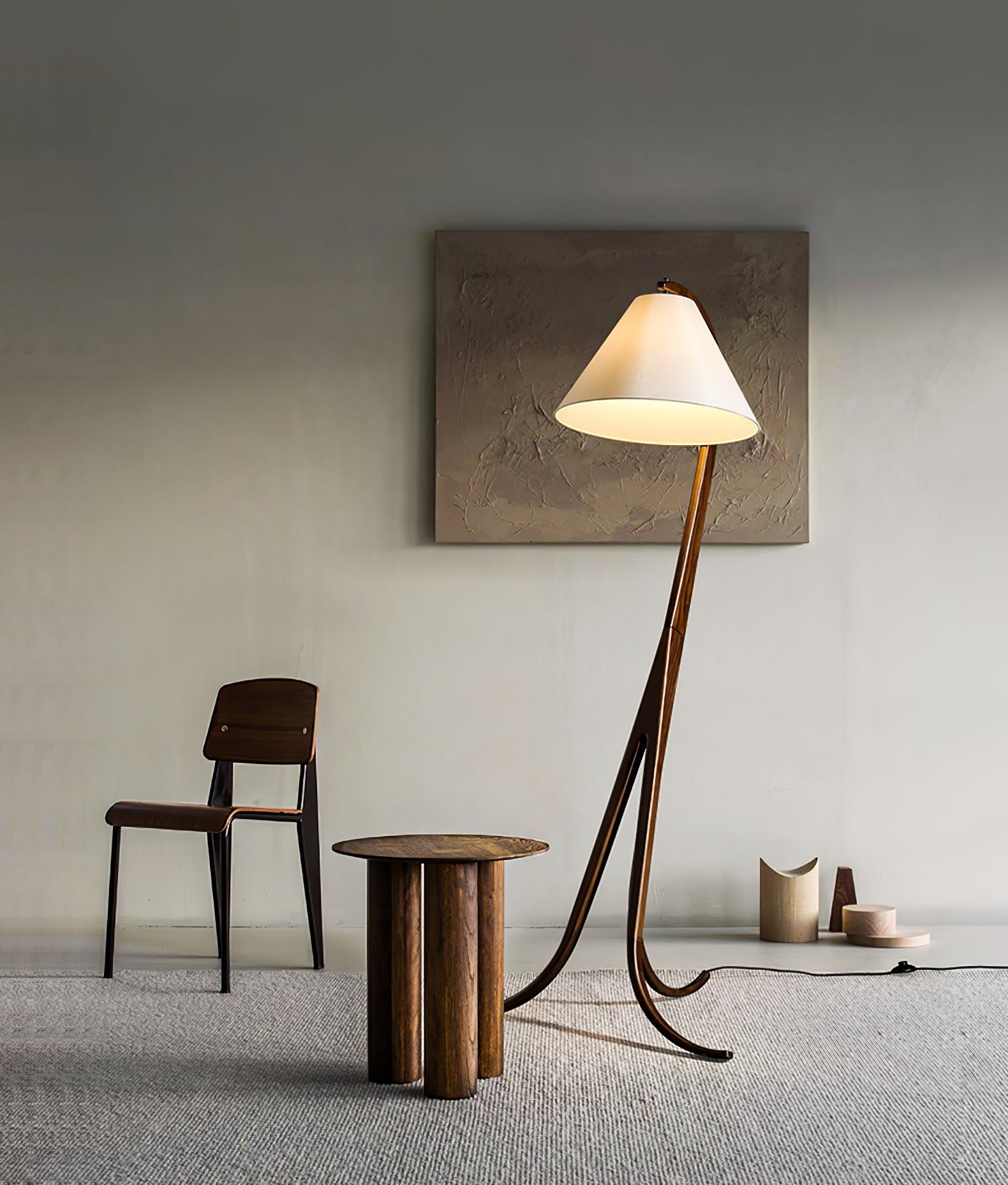 Udorila Curved Wood Floor Lamp - Blowlighting