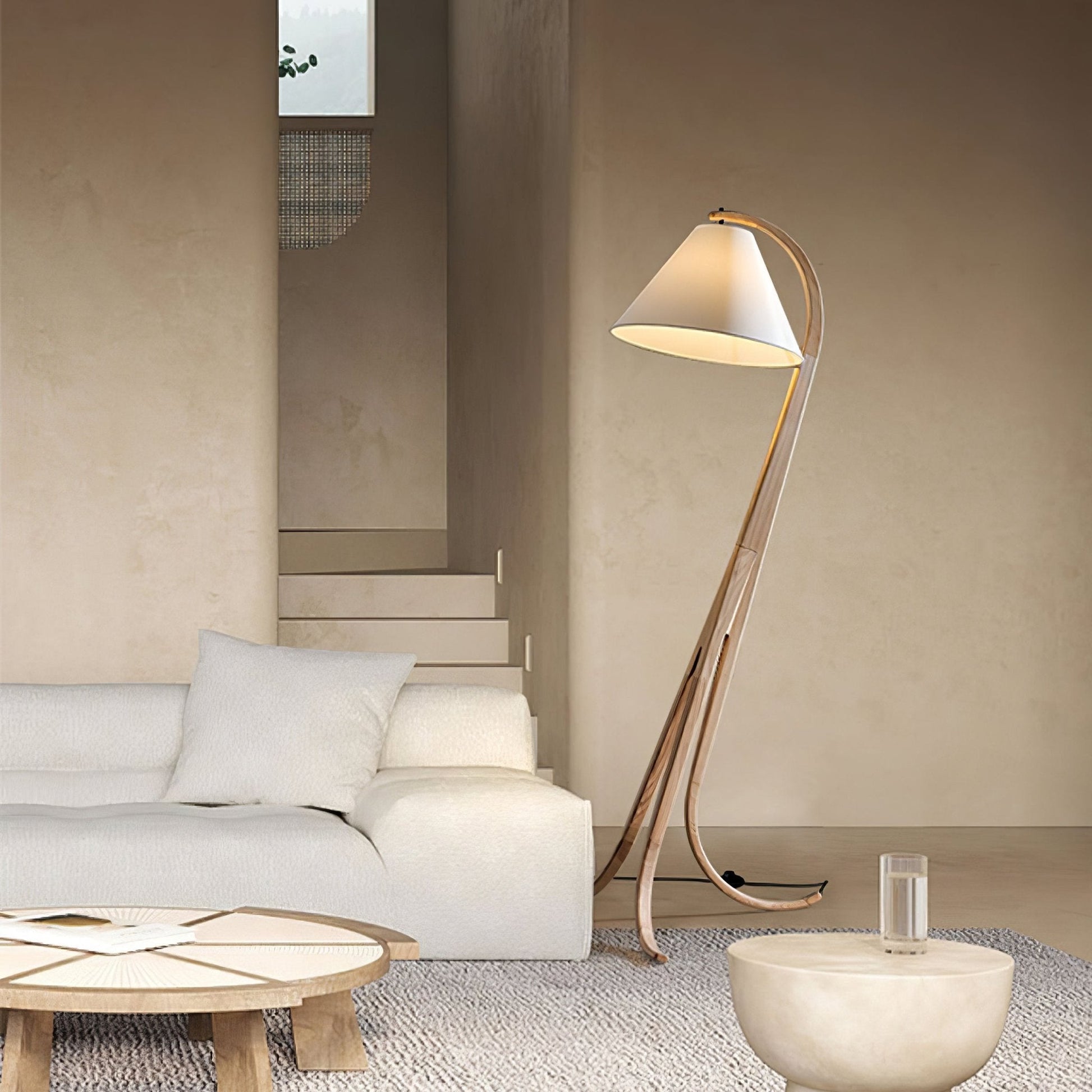 Udorila Curved Wood Floor Lamp - Blowlighting