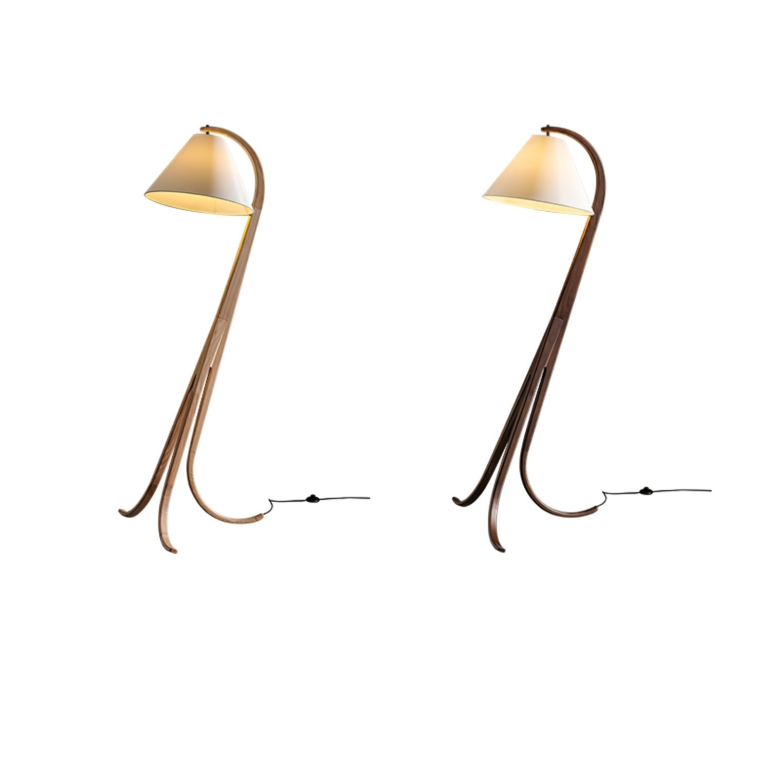 Udorila Curved Wood Floor Lamp - Blowlighting