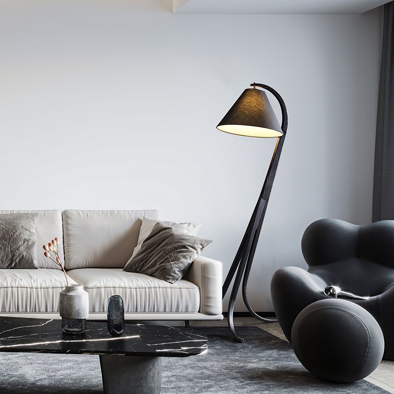 Udorila Curved Wood Floor Lamp - Blowlighting
