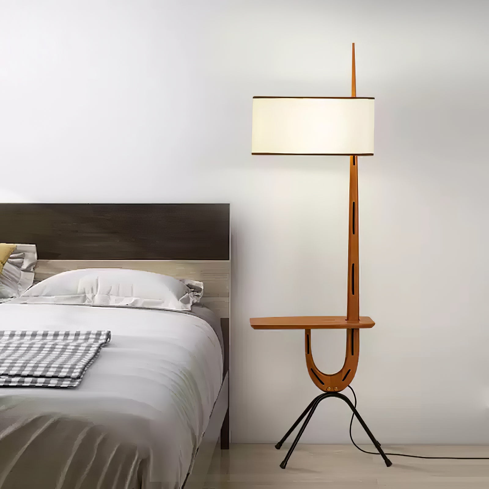 Vemara Mid Century Wood Floor Lamp - Blowlighting