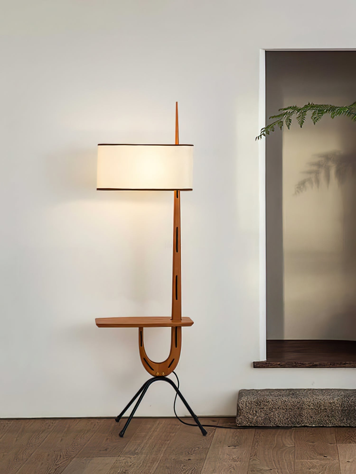 Vemara Mid Century Wood Floor Lamp - Blowlighting